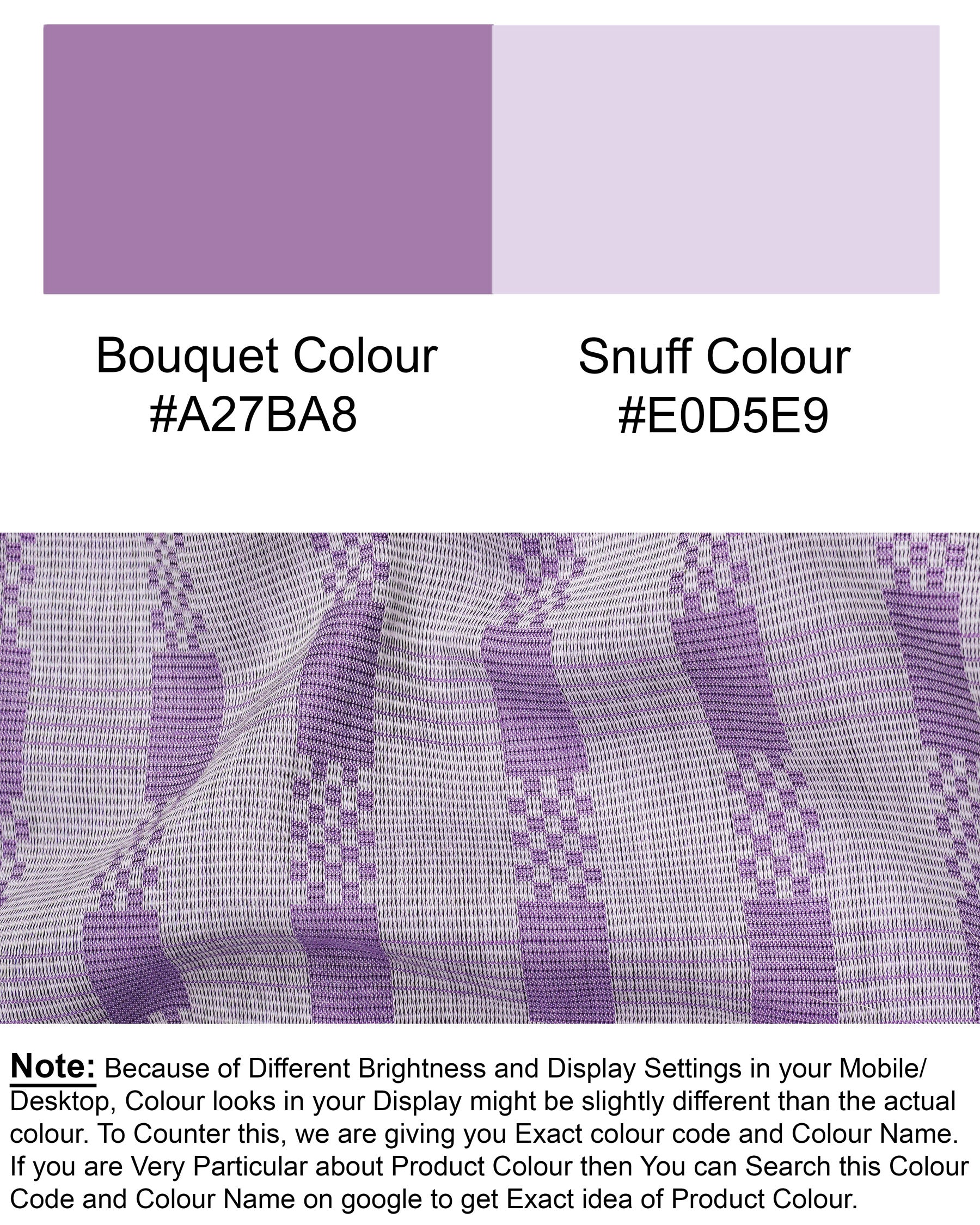 Bouquet Purple Dobby Premium Giza Cotton Checkered Shorts SR165-28, SR165-30, SR165-32, SR165-34, SR165-36, SR165-38, SR165-40, SR165-42, SR165-44