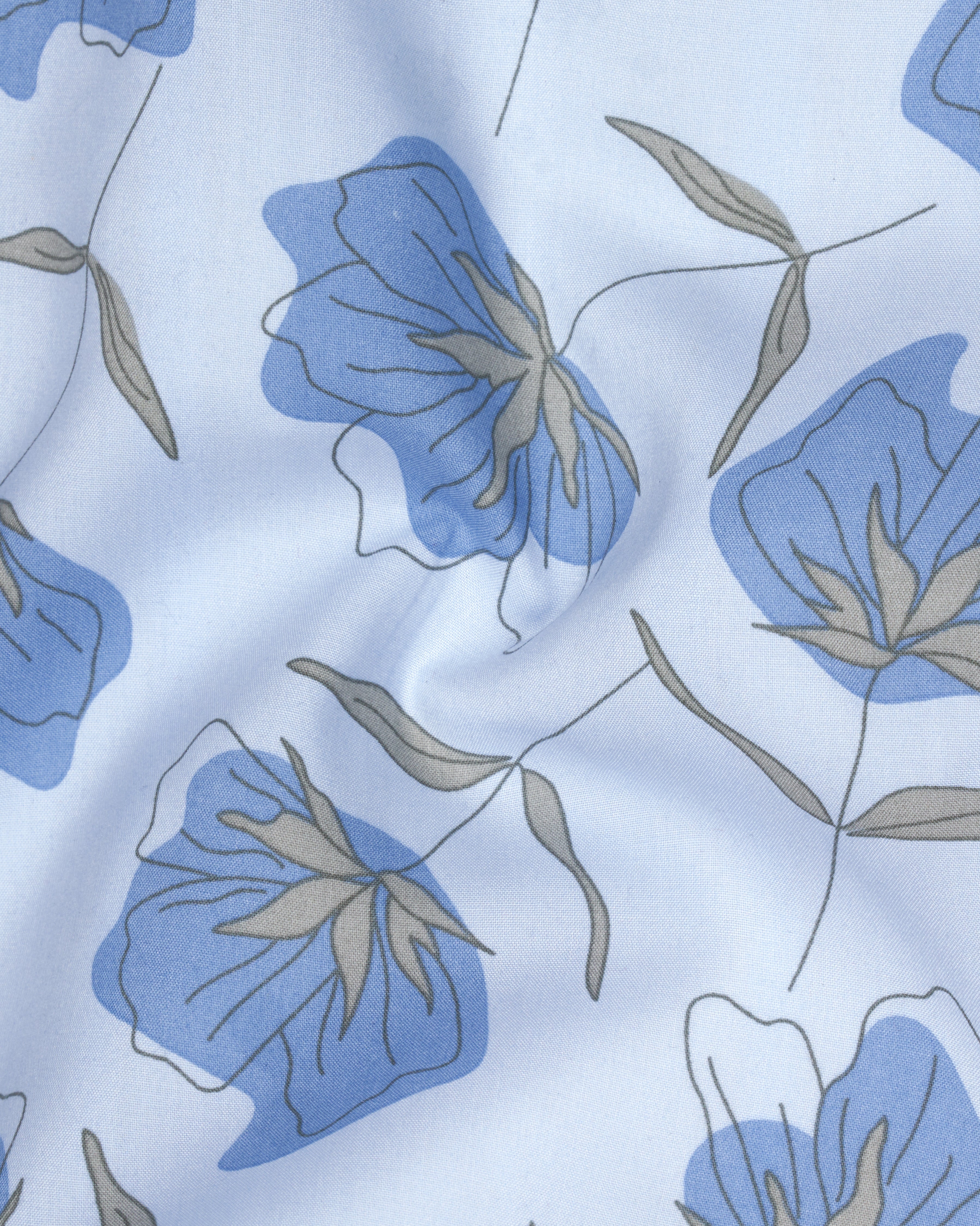 Tropical Blue Floral Printed Premium Cotton Shorts SR202-28, SR202-30, SR202-32, SR202-34, SR202-36, SR202-38, SR202-40, SR202-42, SR202-44