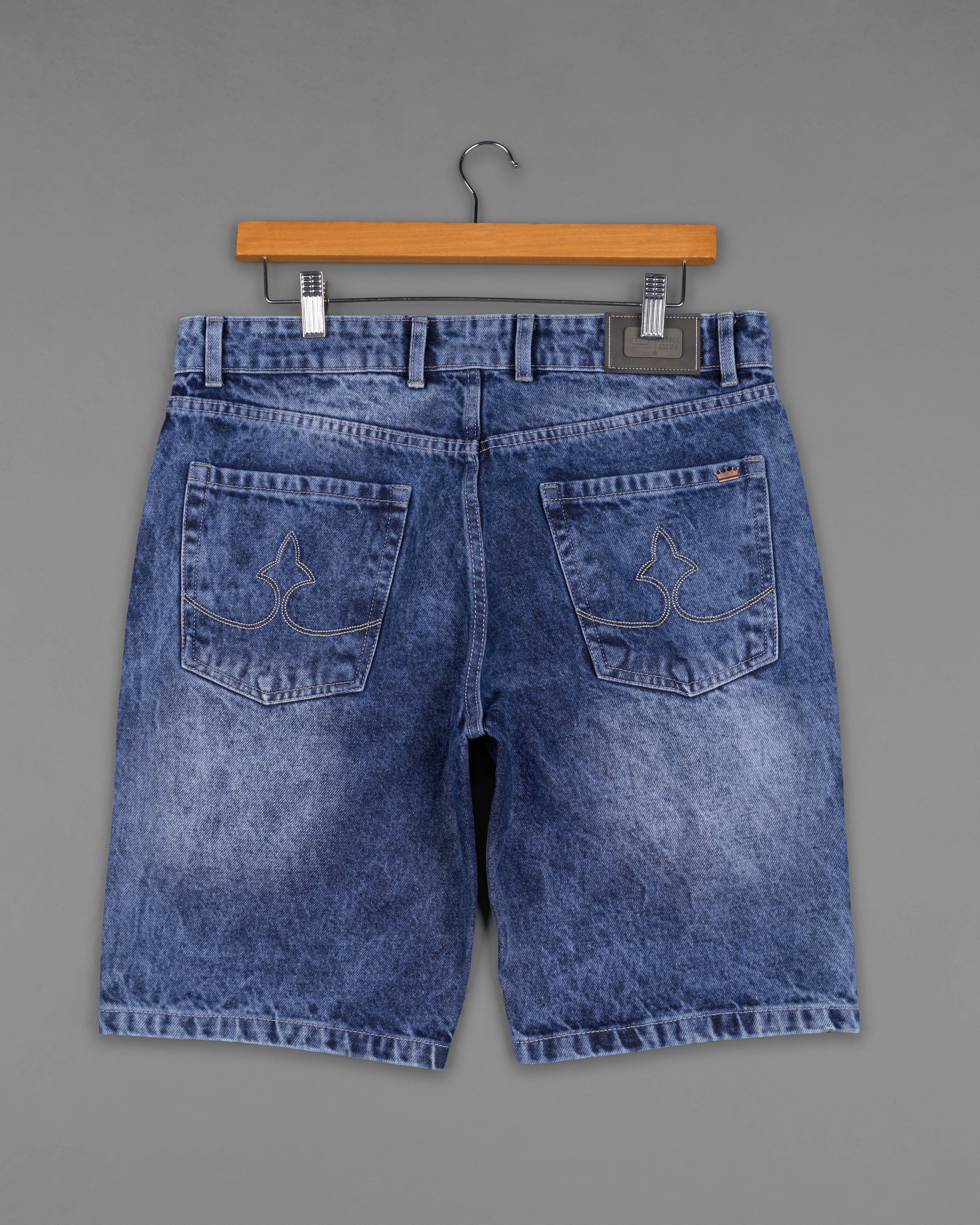 Rhino and Glacier Blue Stone Wash Denim Shorts SR218-28, SR218-30, SR218-32, SR218-34, SR218-36, SR218-38, SR218-40, SR218-42, SR218-44