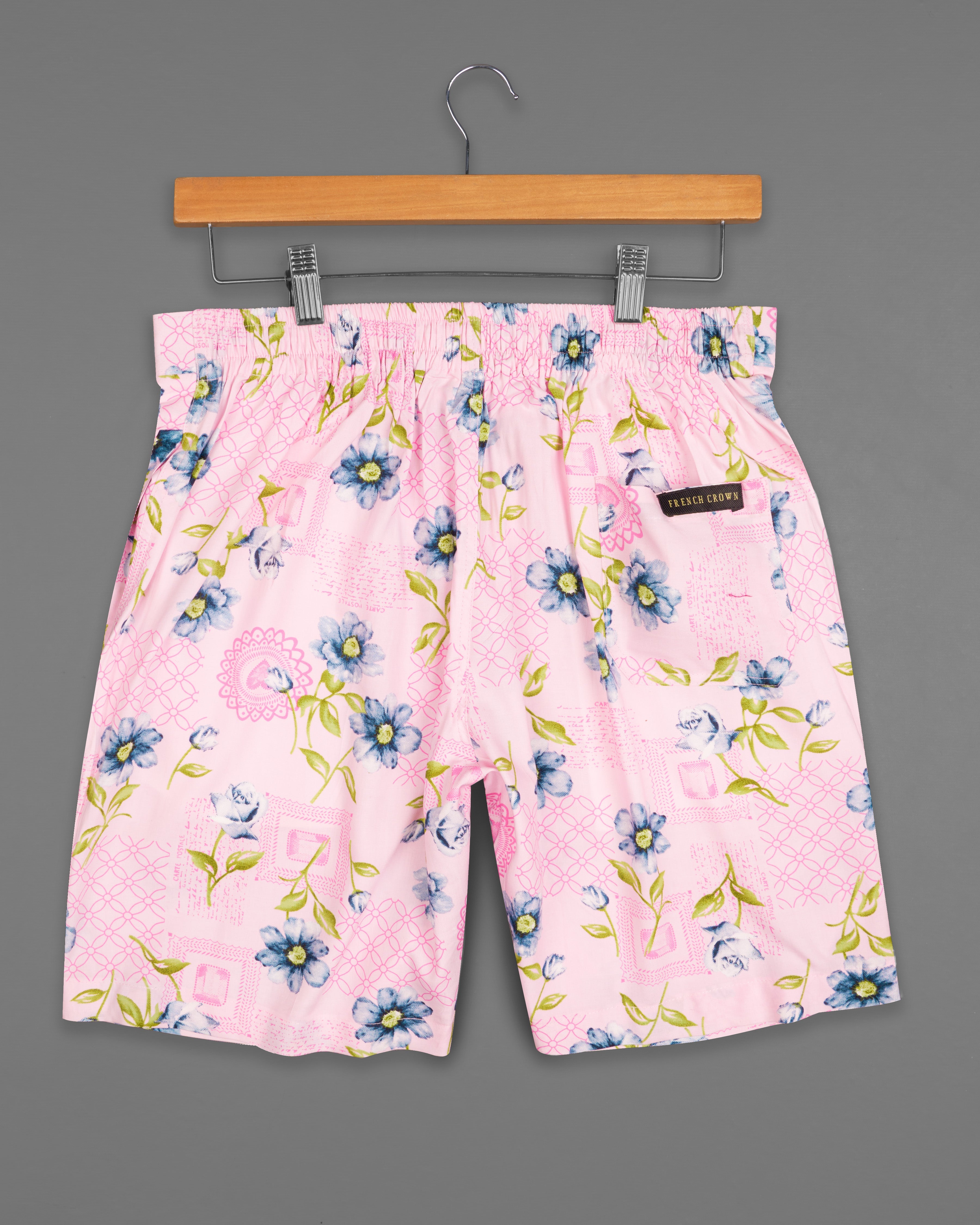 Azalea Pink Multicolour Floral Printed Premium Cotton Shorts SR229-28, SR229-30, SR229-32, SR229-34, SR229-36, SR229-38, SR229-40, SR229-42, SR229-44