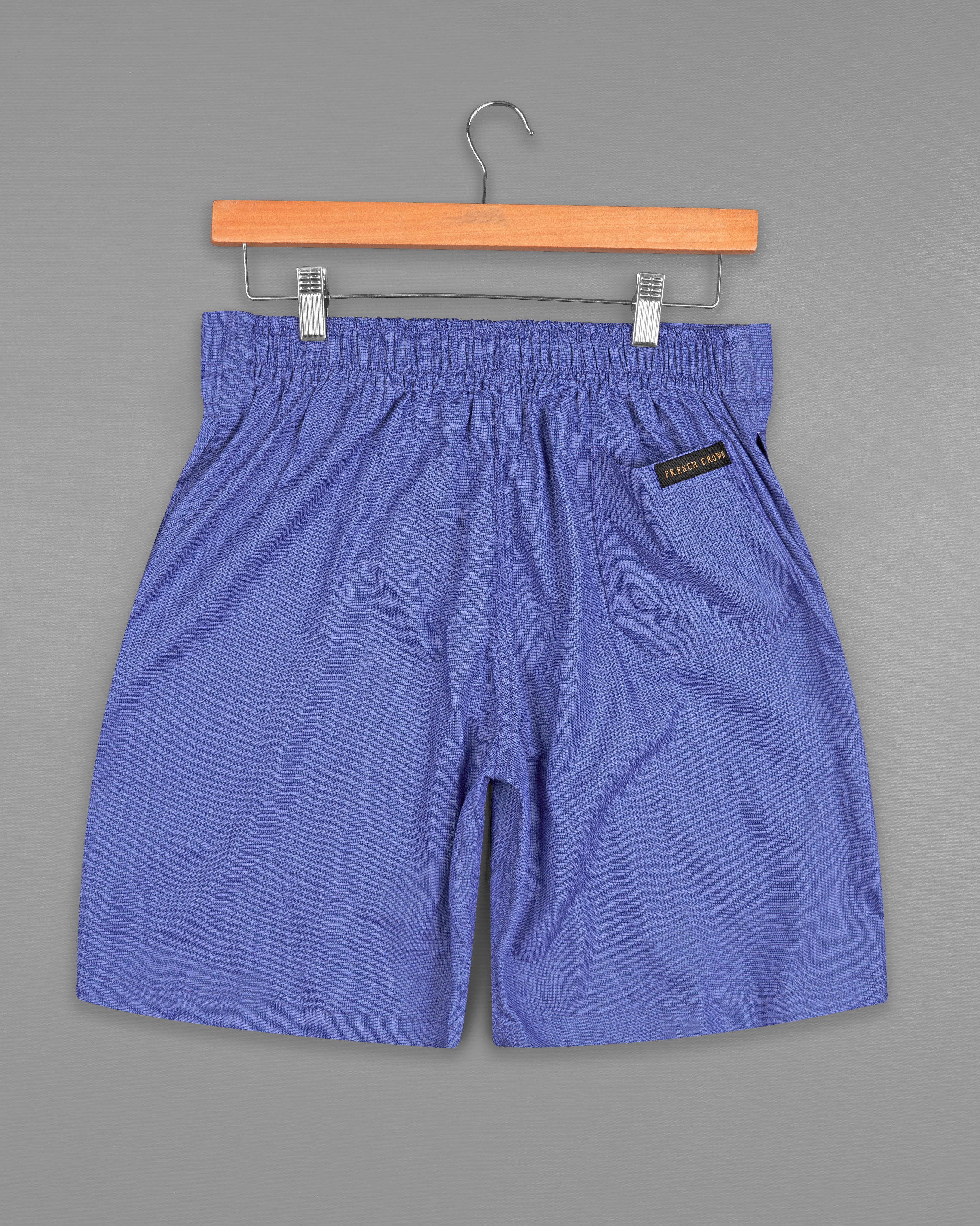 Deluge Blue Dobby Textured Giza Cotton Shorts SR234-28, SR234-30, SR234-32, SR234-34, SR234-36, SR234-38, SR234-40, SR234-42, SR234-44