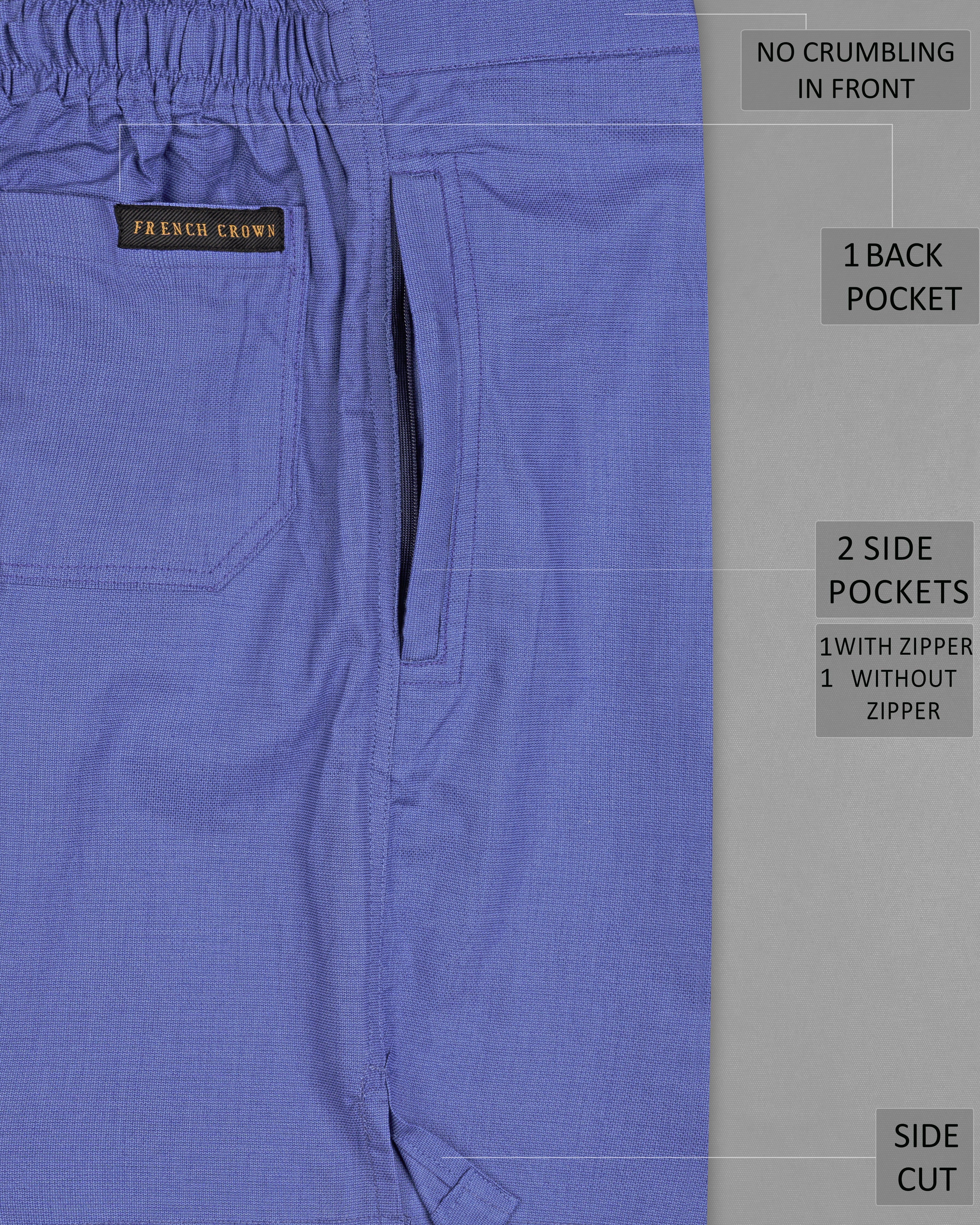 Deluge Blue Dobby Textured Giza Cotton Shorts SR234-28, SR234-30, SR234-32, SR234-34, SR234-36, SR234-38, SR234-40, SR234-42, SR234-44