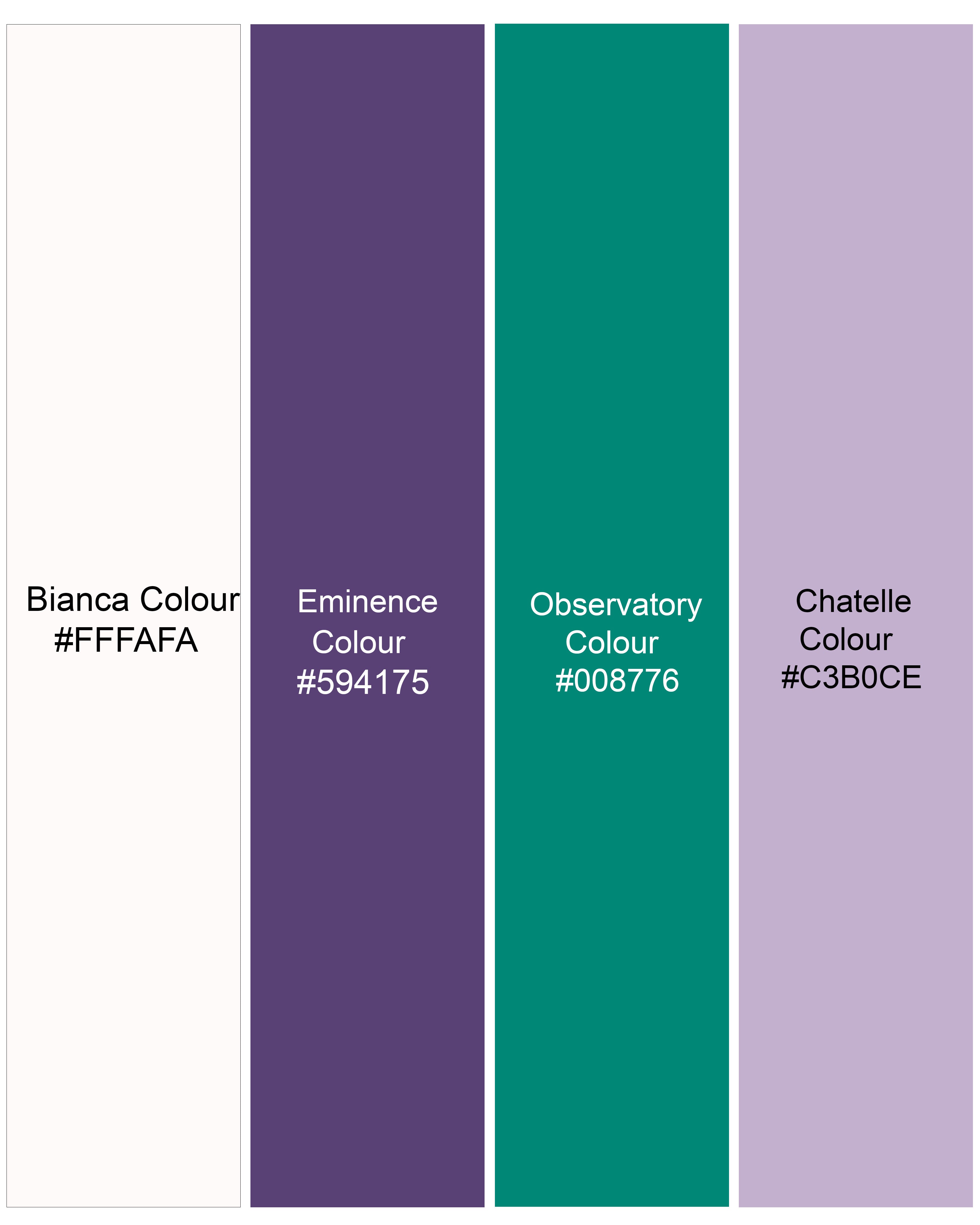 Bianca White with Eminence Purple Multicolour Striped Premium Cotton Shorts SR254-28, SR254-30, SR254-32, SR254-34, SR254-36, SR254-38, SR254-40, SR254-42, SR254-44