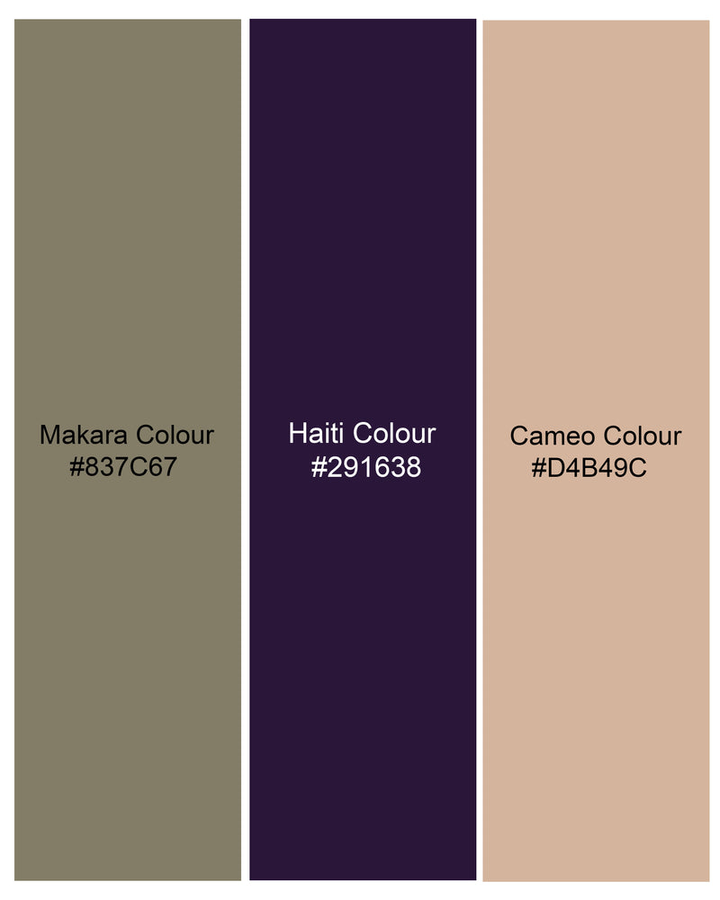 Makara Green and Haiti Purple Printed Super Soft Premium Cotton Shorts SR257-28, SR257-30, SR257-32, SR257-34, SR257-36, SR257-38, SR257-40, SR257-42, SR257-44