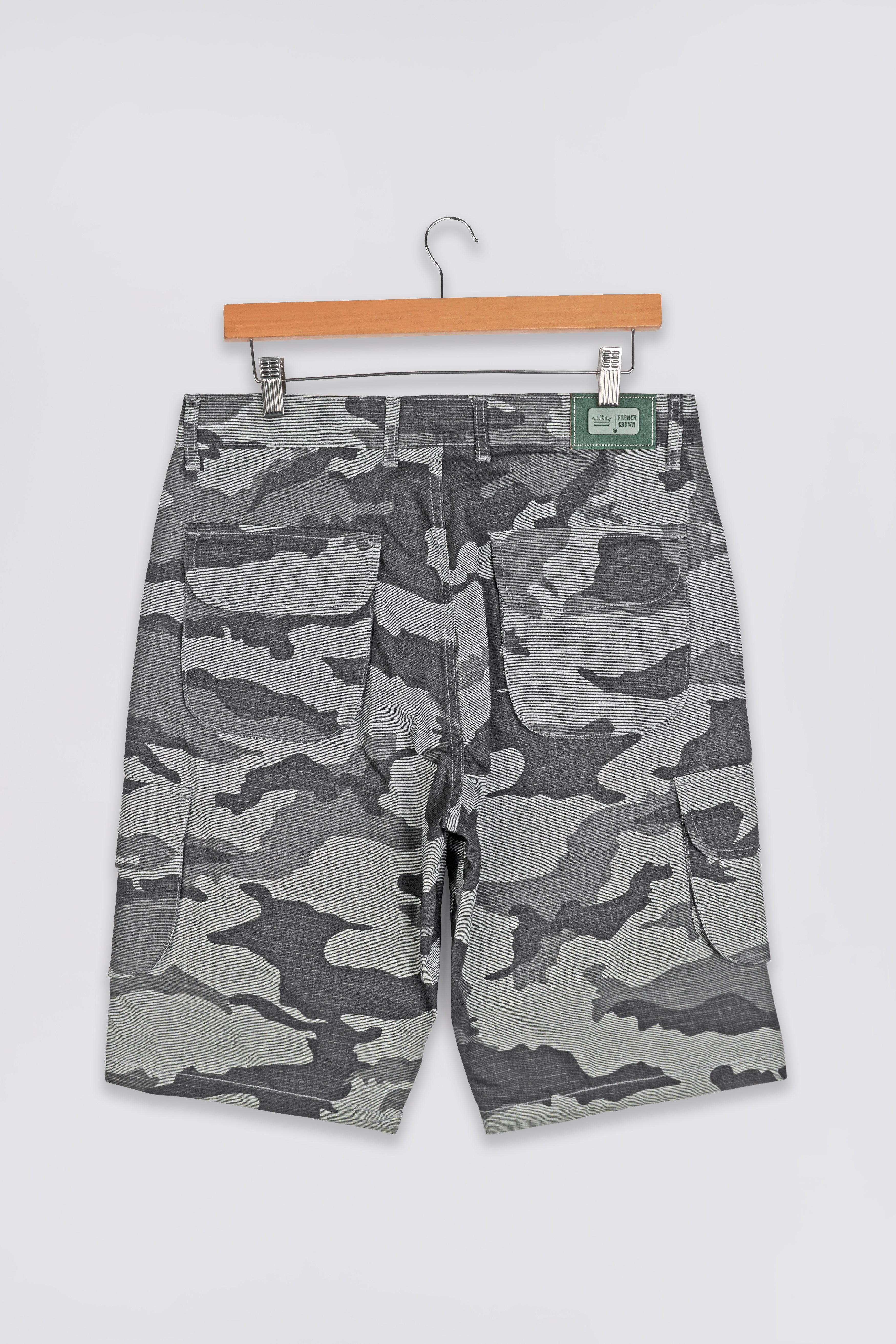 Abbey Gray and White Camouflage Cargo Shorts SR271-28, SR271-30, SR271-32, SR271-34, SR271-36, SR271-38, SR271-40, SR271-42, SR271-44