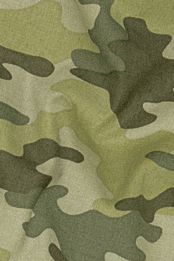 Hillary Beige with Hemlock Green Camouflage Cargo Shorts