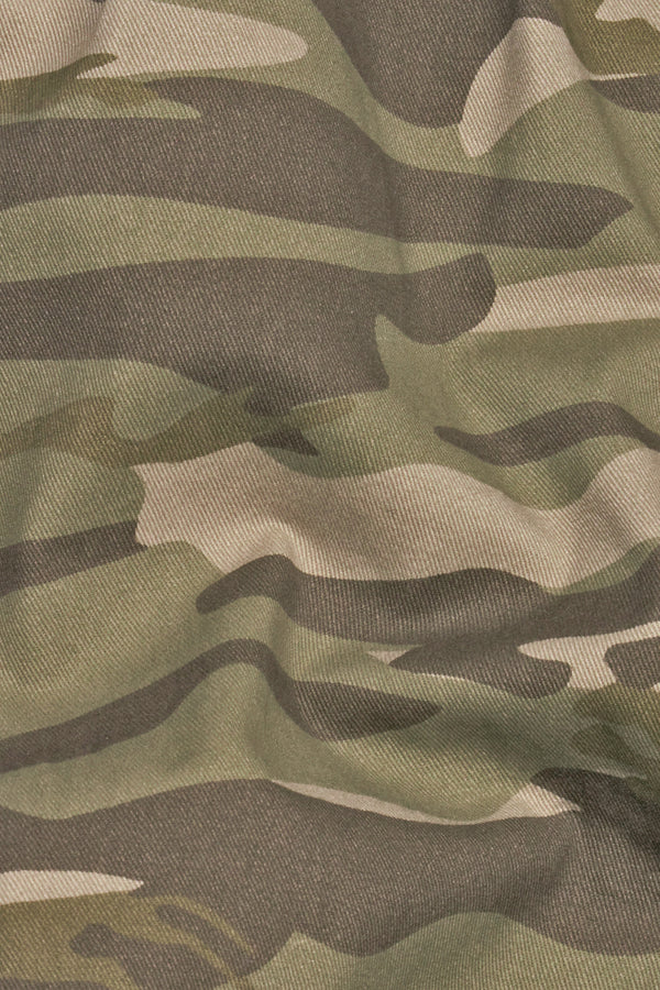 Sandrift Green with Quicksand Beige and Dorado Brown Camouflage Cargo Shorts
