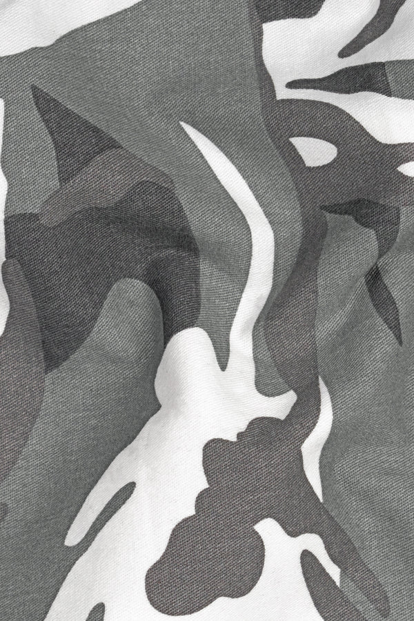 Storm Dust Gray with Tuatara Gray and White Camouflage Cargo Shorts