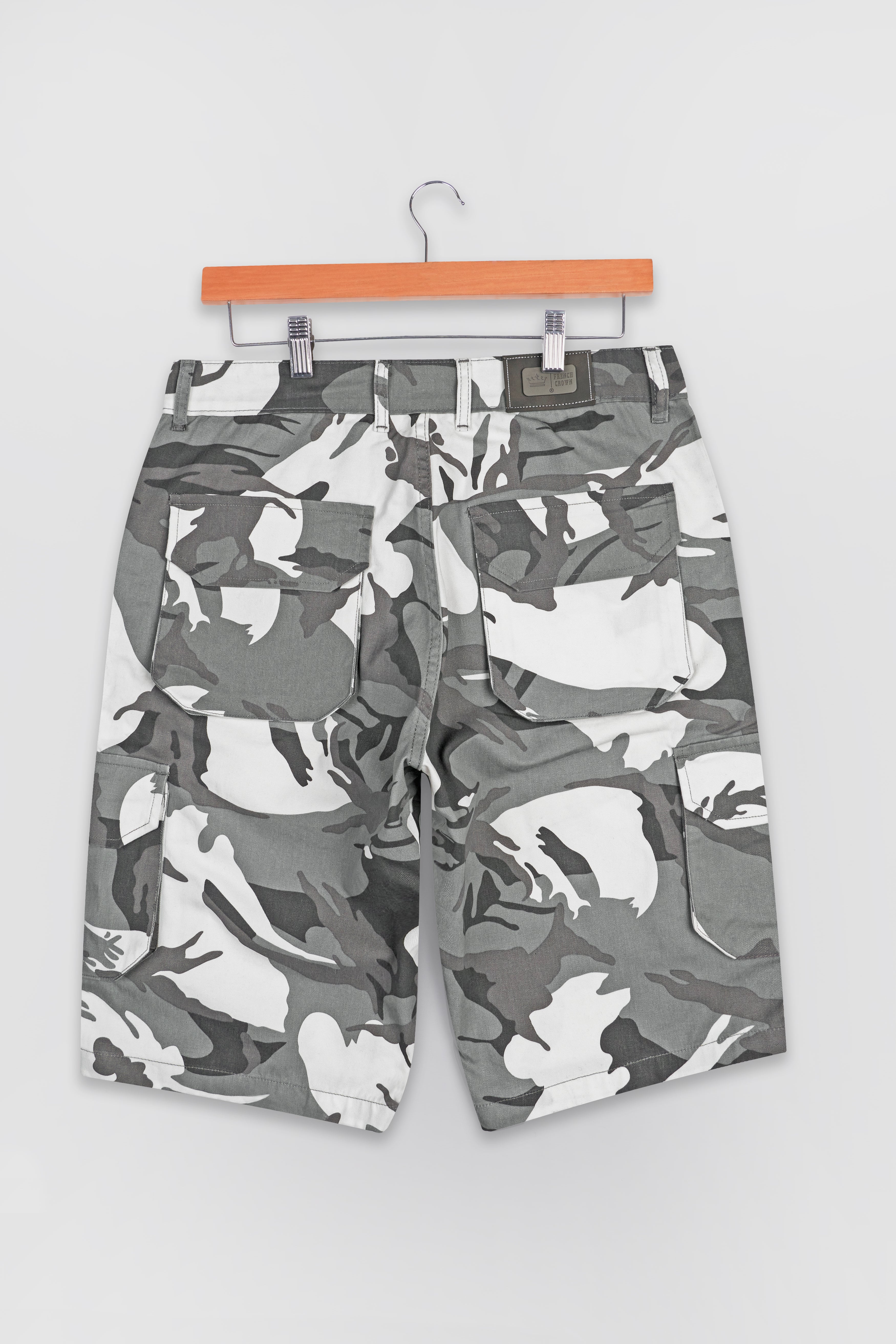 Storm Dust Gray with Tuatara Gray and White Camouflage Cargo Shorts SR281-28, SR281-30, SR281-32, SR281-34, SR281-36, SR281-38, SR281-40, SR281-42, SR281-44