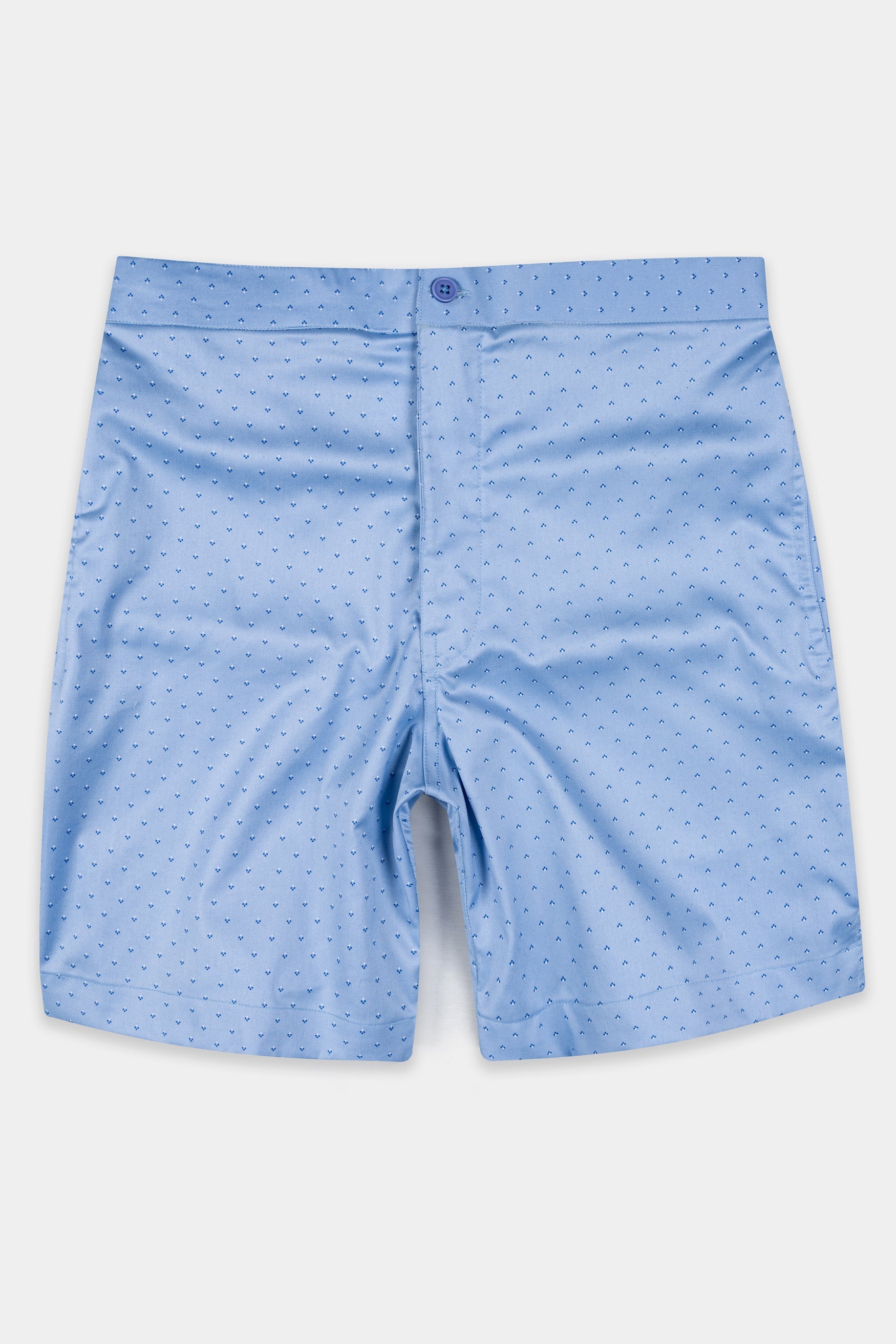 Glacier Blue Printed Twill Premium Cotton Shorts SR385-28, SR385-30, SR385-32, SR385-34, SR385-36, SR385-38, SR385-40, SR385-42, SR385-44