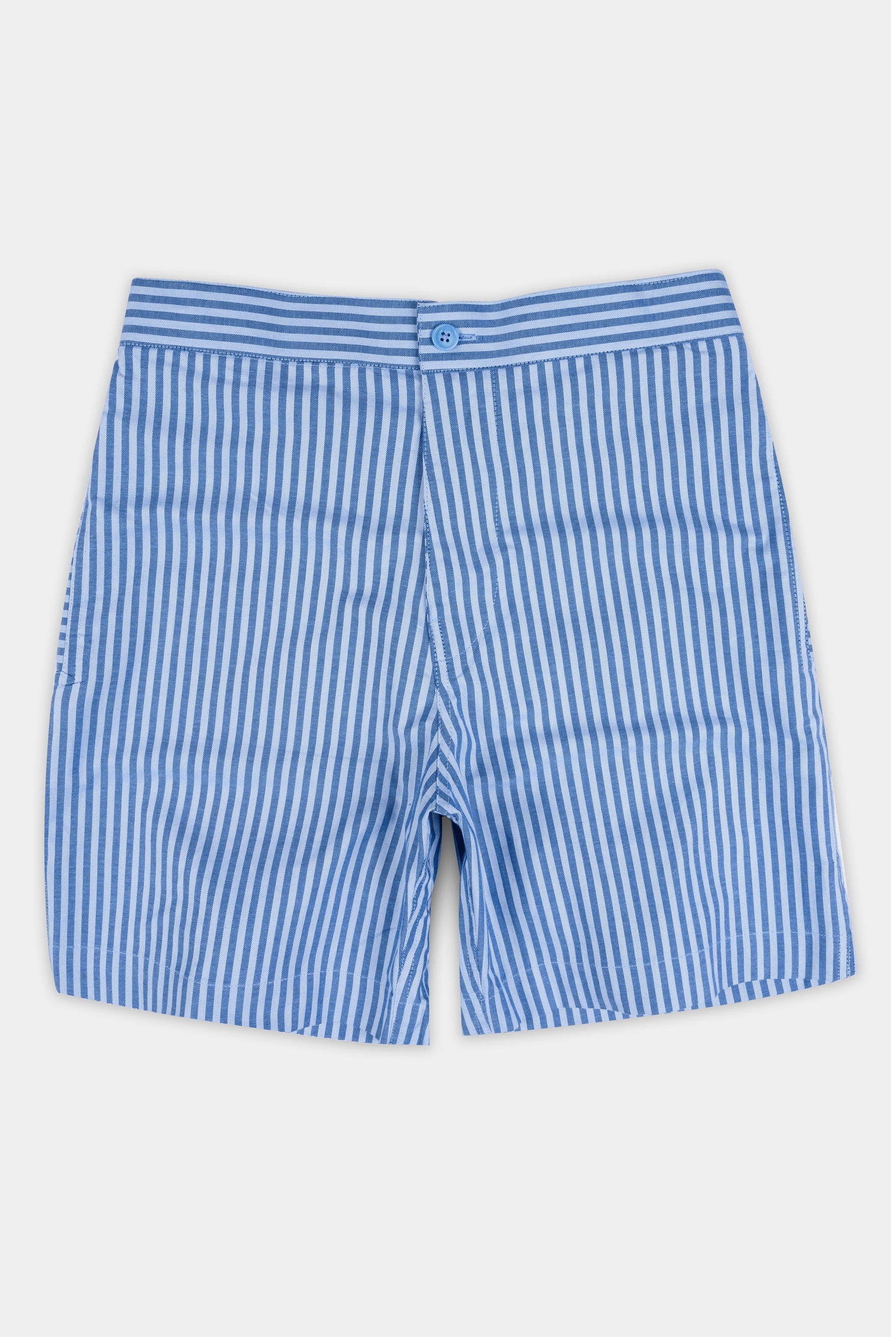 Azure and Perano Blue Striped Royal Oxford Shorts SR387-28, SR387-30, SR387-32, SR387-34, SR387-36, SR387-38, SR387-40, SR387-42, SR387-44