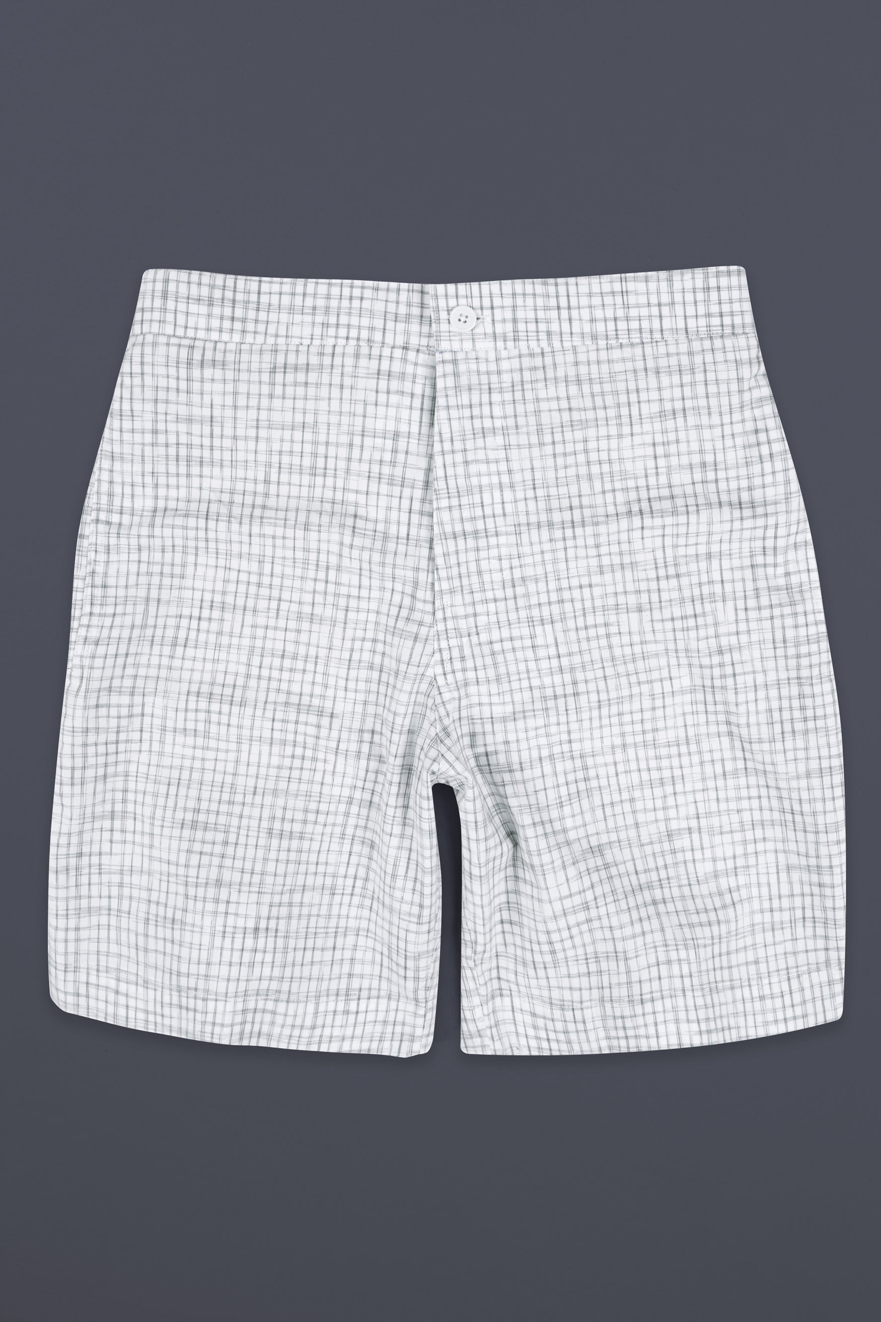 Bright White and Mountain Mist Gray Checkered Premium Cotton Shorts SR397-28, SR397-30, SR397-32, SR397-34, SR397-36, SR397-38, SR397-40, SR397-42, SR397-44