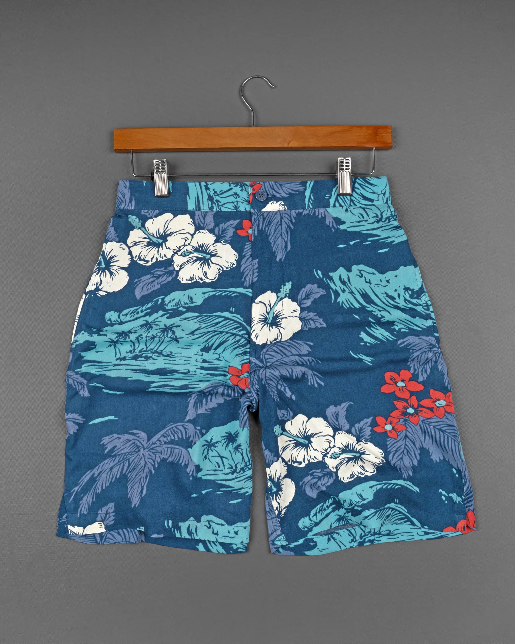 Blue Whale and Tradewinds Tropical Print Premium Tencel Shorts SR119-28, SR119-30, SR119-32, SR119-34, SR119-36, SR119-38, SR119-40, SR119-42, SR119-44