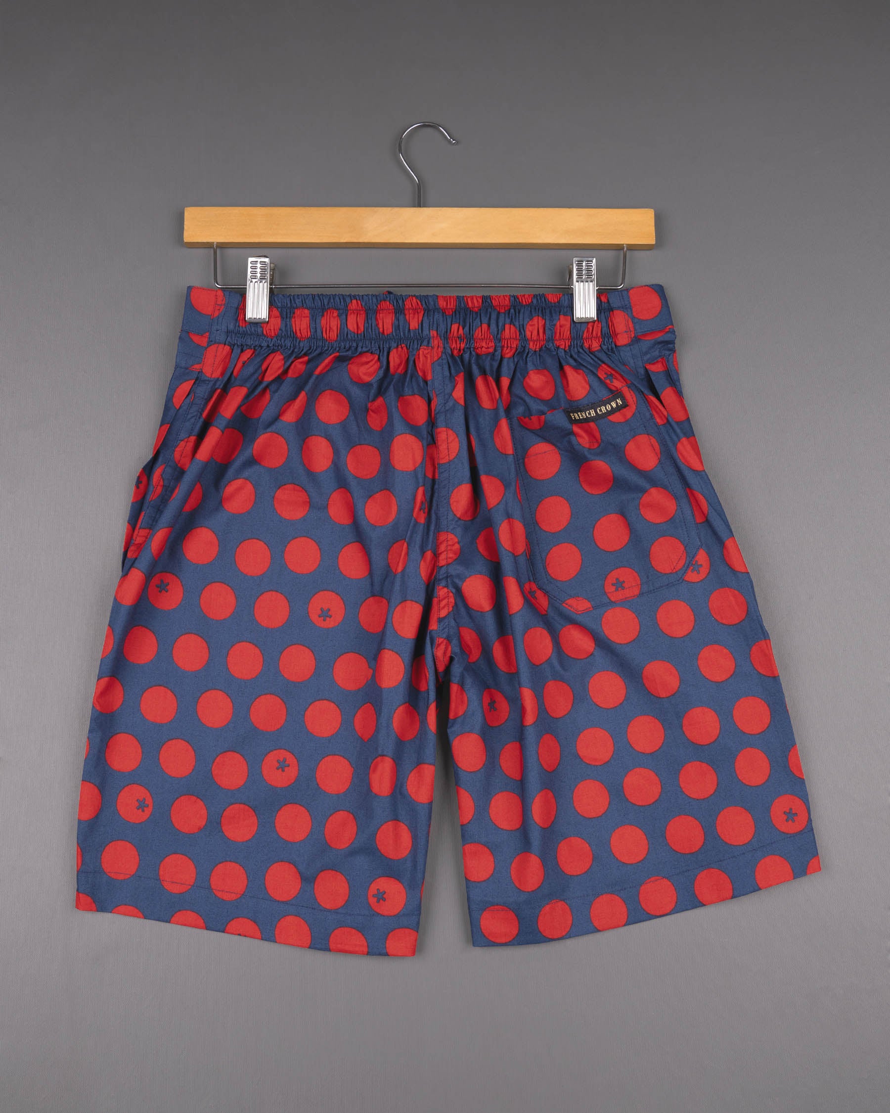 Pickled Blue Polka Print Premium Cotton Shorts SR133-28, SR133-30, SR133-32, SR133-34, SR133-36, SR133-38, SR133-40, SR133-42, SR133-44