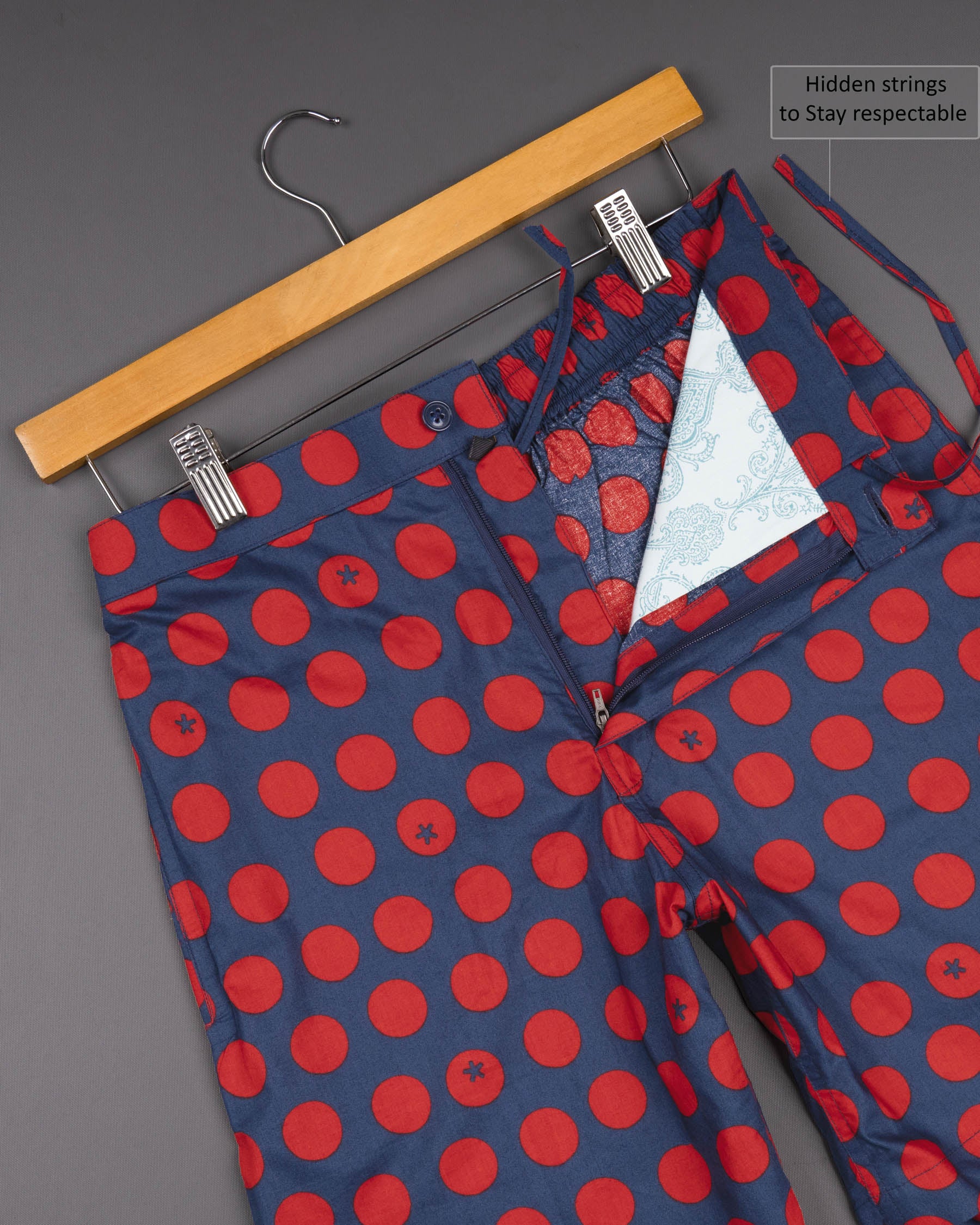 Pickled Blue Polka Print Premium Cotton Shorts SR133-28, SR133-30, SR133-32, SR133-34, SR133-36, SR133-38, SR133-40, SR133-42, SR133-44