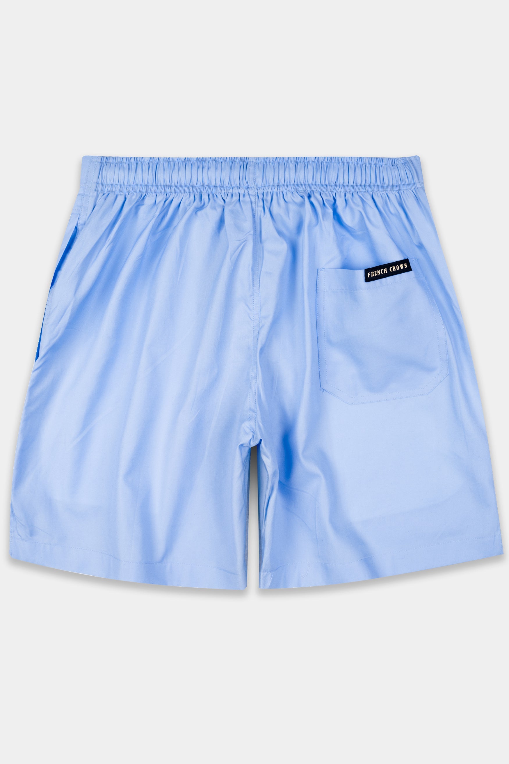 Pale Cerulean Blue Premium Cotton Shorts