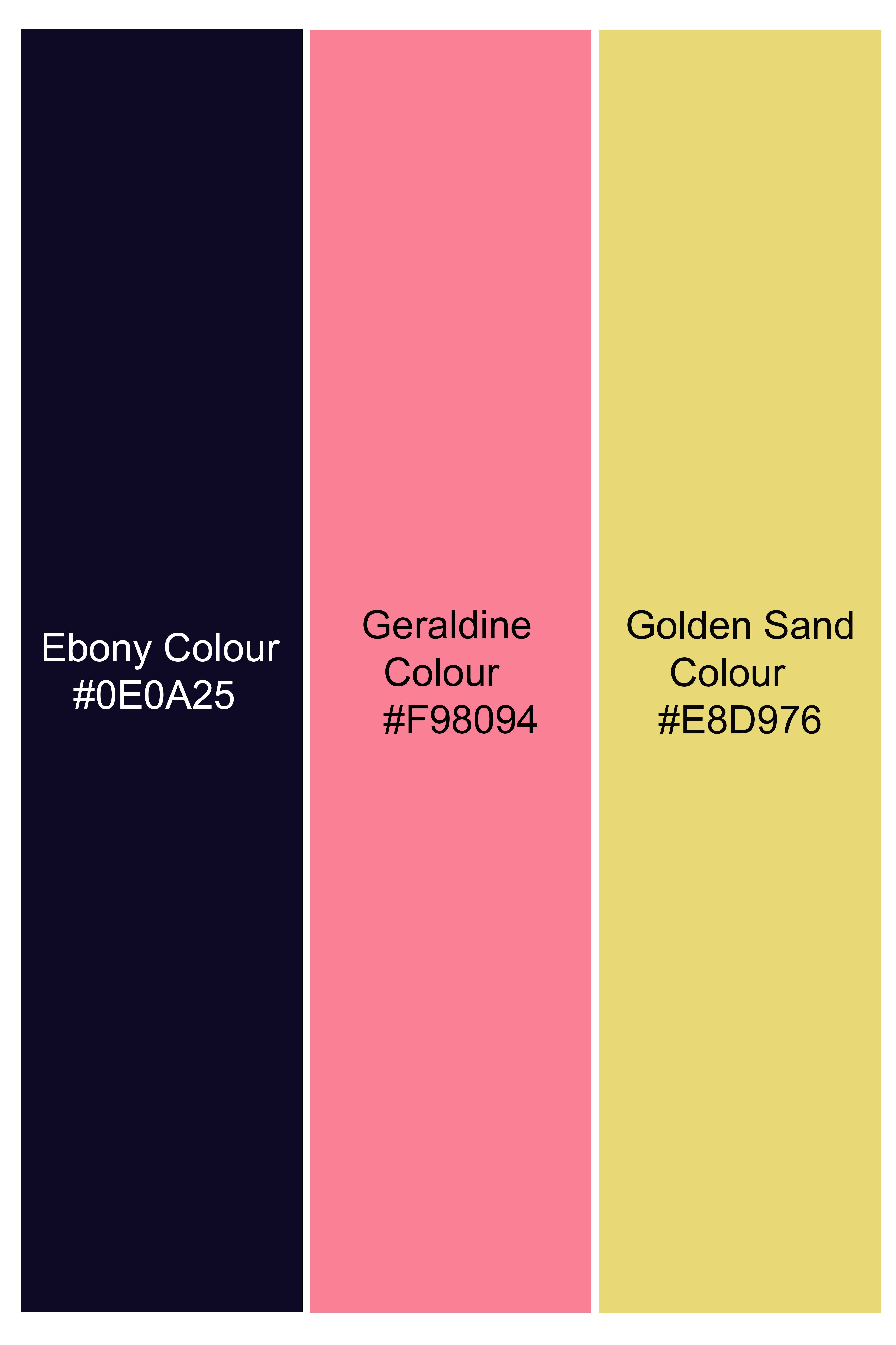 Ebony Blue And Geraldine Pink Multicolour Floral Printed Premium Cotton Shorts