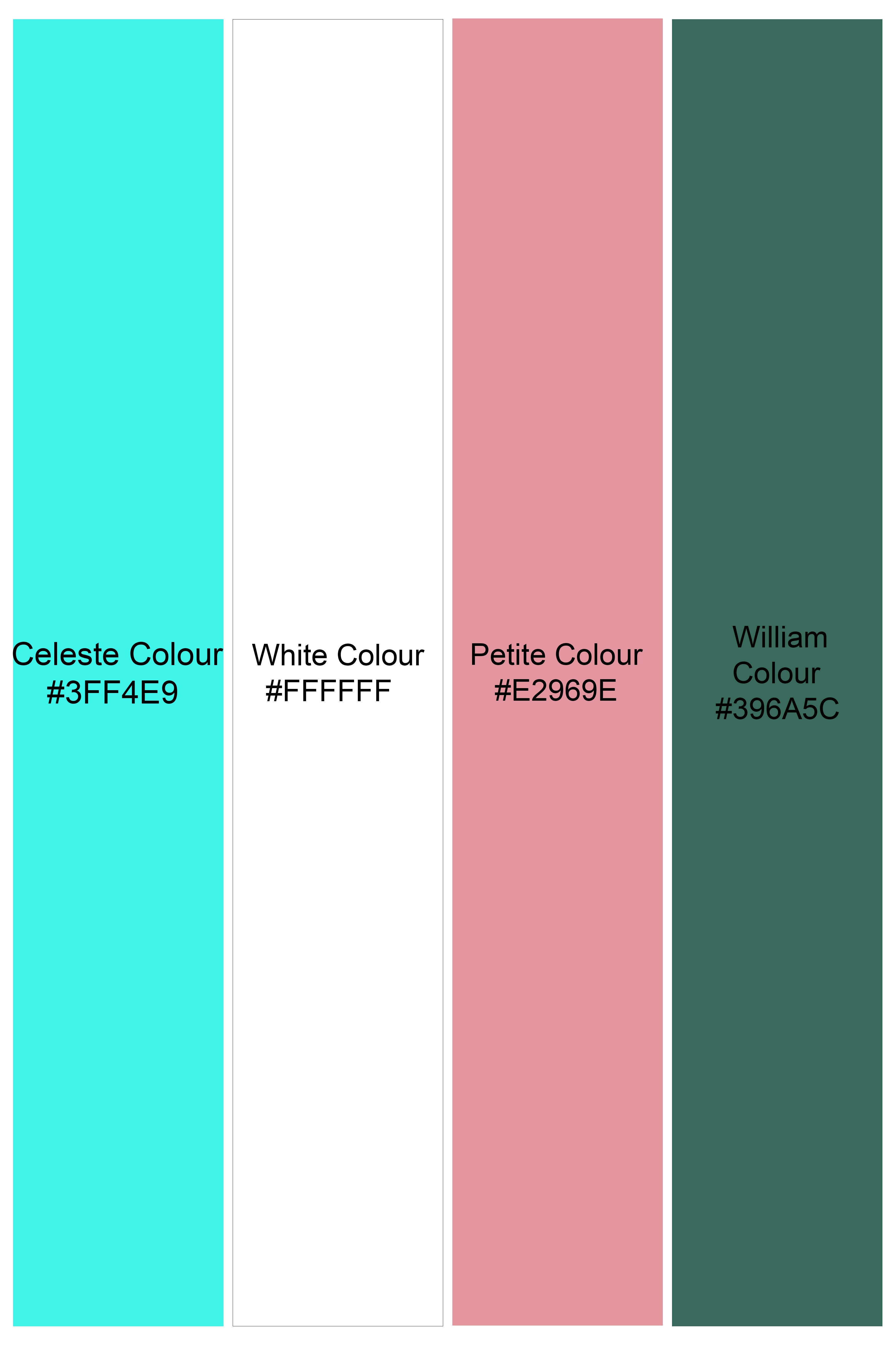 Bright White and William Green Multicolour Tropical Printed Subtle Sheen Super Soft Premium Cotton Designer Short