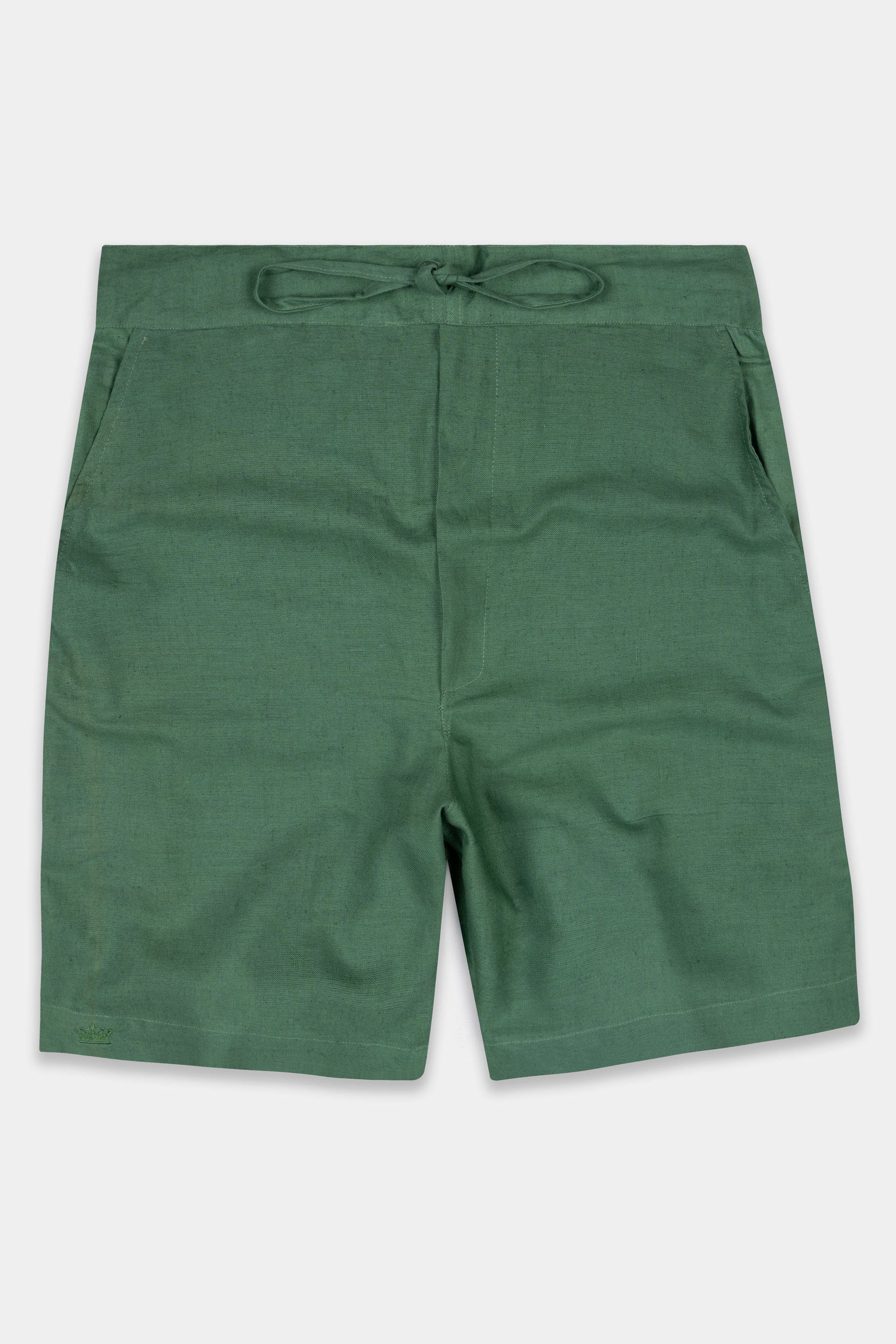 Tom Thumb Green Textured Luxurious Linen Shorts