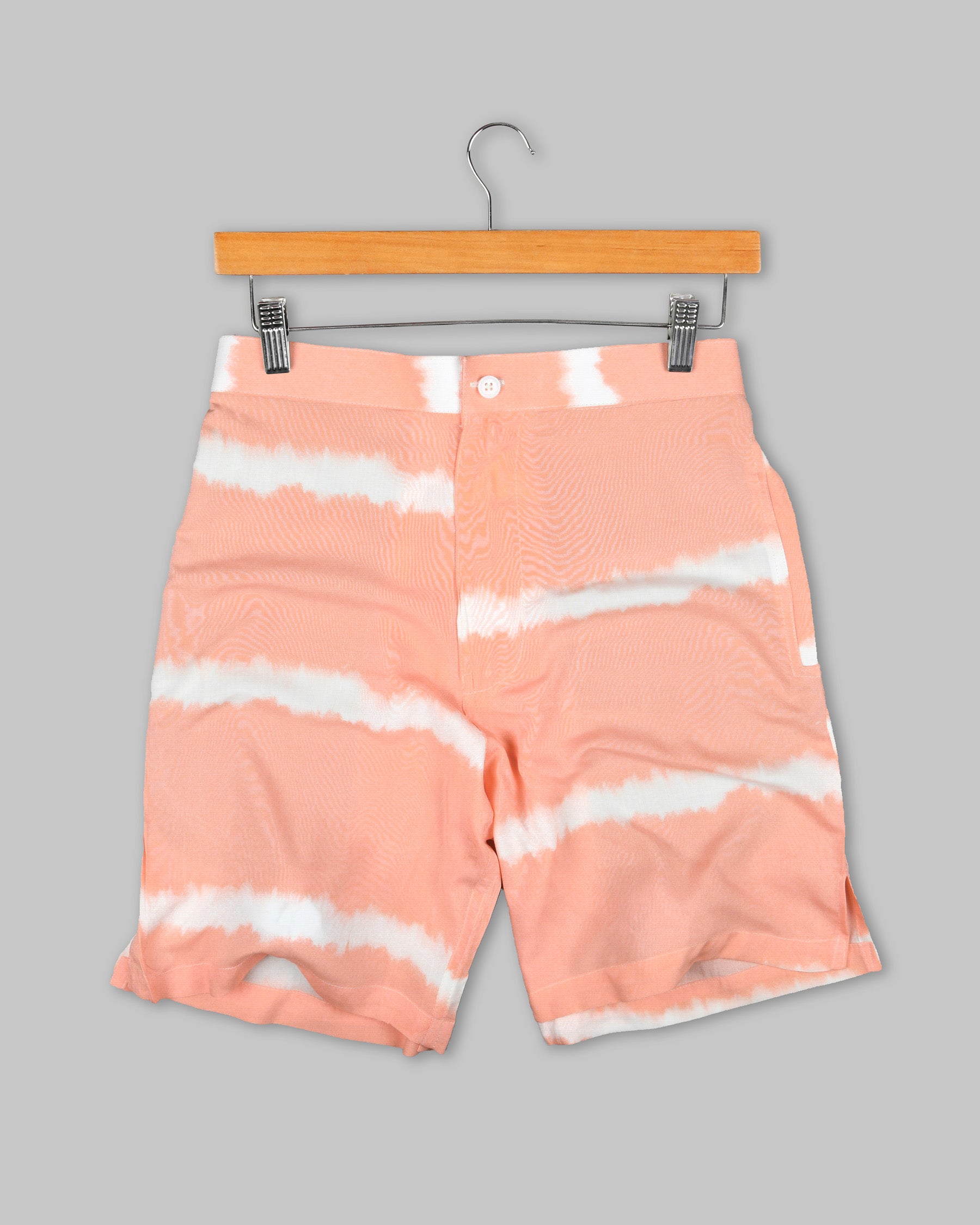 Peach Tie Dye Premium Tencel Shorts SR54-30, SR54-40, SR54-44, SR54-36, SR54-38, SR54-32, SR54-42, SR54-34, SR54-28