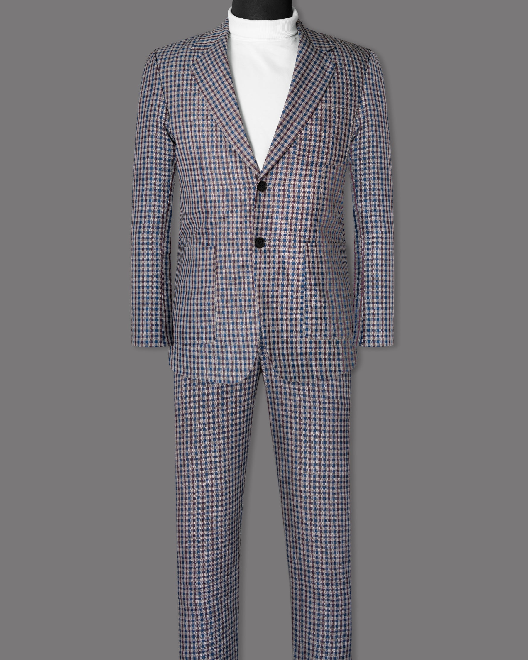 Brown with STue Gingham wool rich Suit ST1278-SB-PP-38, ST1278-SB-PP-40, ST1278-SB-PP-42, ST1278-SB-PP-44, ST1278-SB-PP-36, ST1278-SB-PP-56, ST1278-SB-PP-46, ST1278-SB-PP-48, ST1278-SB-PP-50, ST1278-SB-PP-52, ST1278-SB-PP-54, ST1278-SB-PP-58, ST1278-SB-PP-60