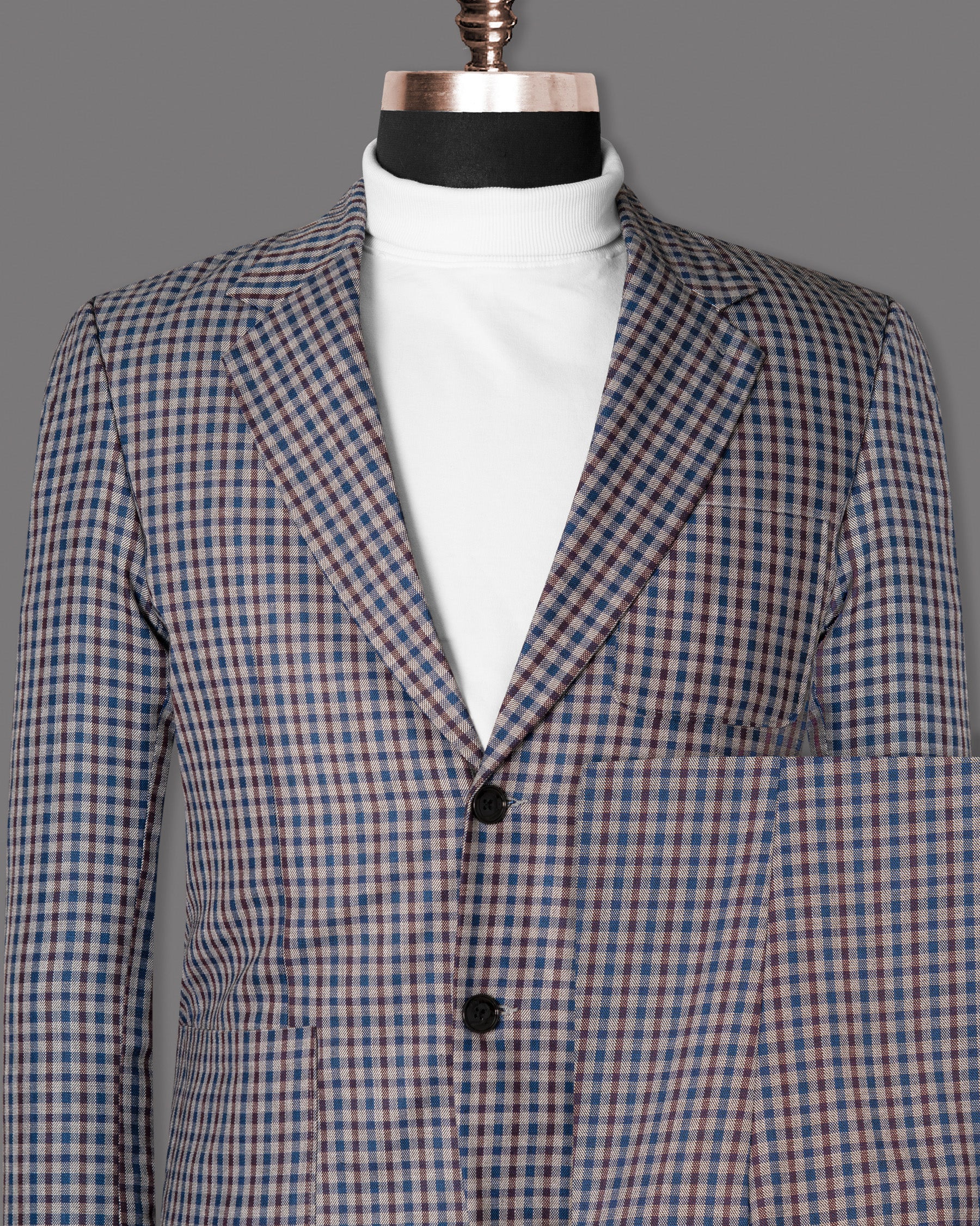 Brown with STue Gingham wool rich Suit ST1278-SB-PP-38, ST1278-SB-PP-40, ST1278-SB-PP-42, ST1278-SB-PP-44, ST1278-SB-PP-36, ST1278-SB-PP-56, ST1278-SB-PP-46, ST1278-SB-PP-48, ST1278-SB-PP-50, ST1278-SB-PP-52, ST1278-SB-PP-54, ST1278-SB-PP-58, ST1278-SB-PP-60