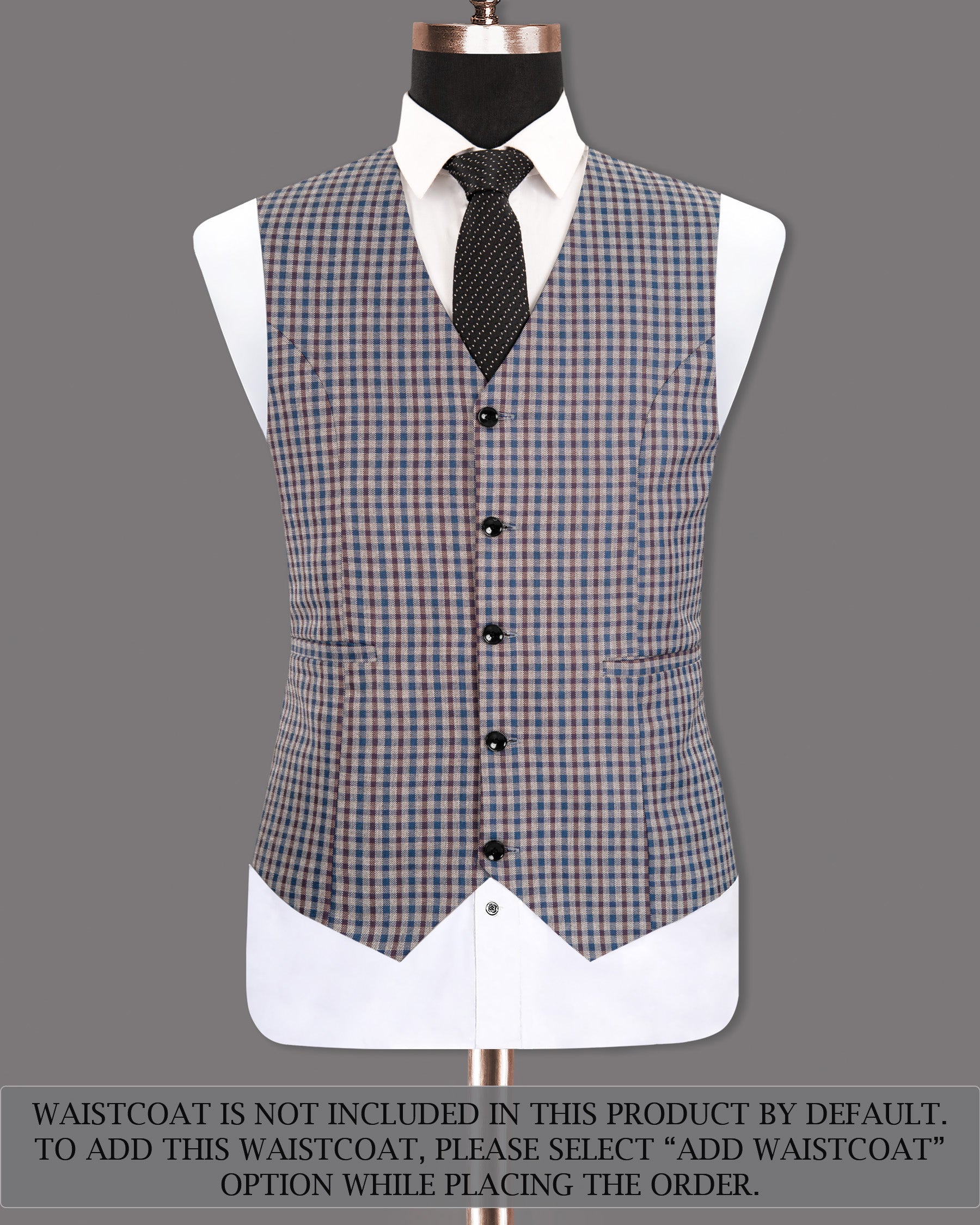 Brown with Blue Gingham wool rich suit