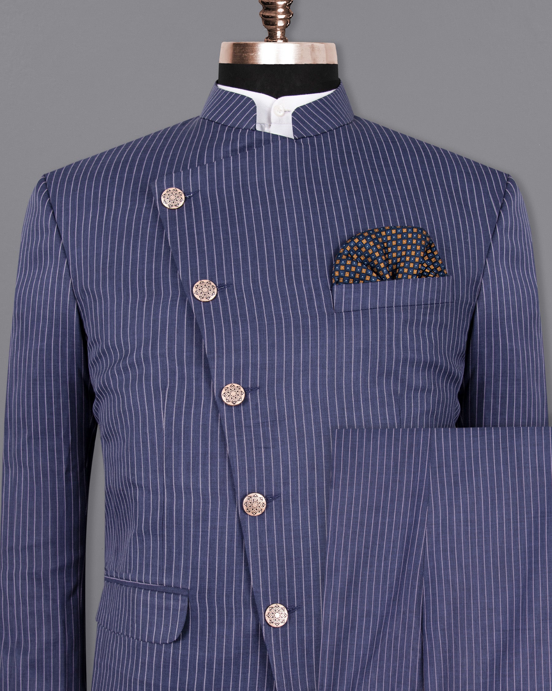 Martinique STue with Prelude Striped Bandhgala/Mandarin Corduroy Premium Cotton Suit ST1298-CBG-36, ST1298-CBG-38, ST1298-CBG-40, ST1298-CBG-42, ST1298-CBG-44, ST1298-CBG-46, ST1298-CBG-48, ST1298-CBG-50, ST1298-CBG-52, ST1298-CBG-54, ST1298-CBG-56, ST1298-CBG-58, ST1298-CBG-60