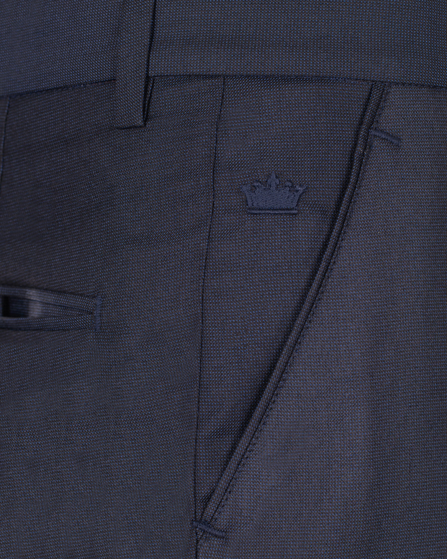 Tangaroa Blue Wool Rich Tuxedo Suit