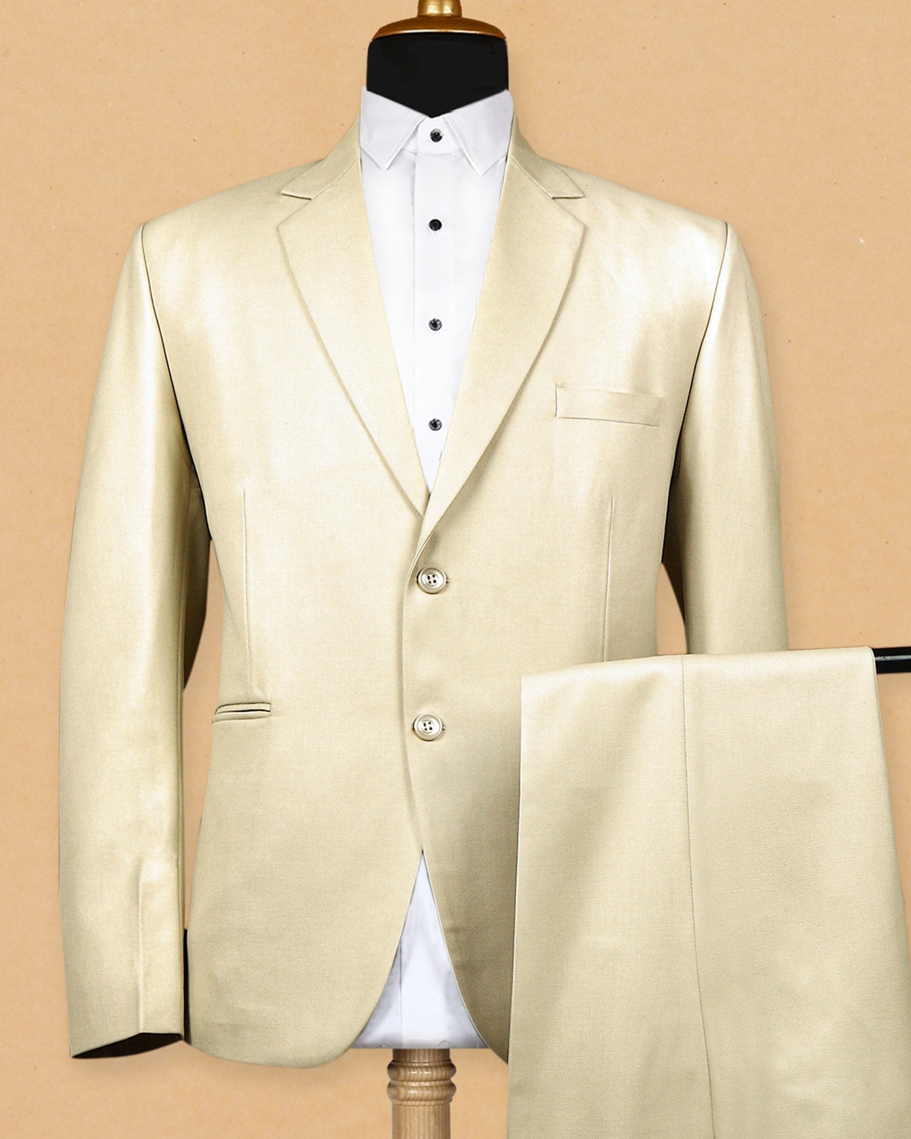 Cream textured Suit