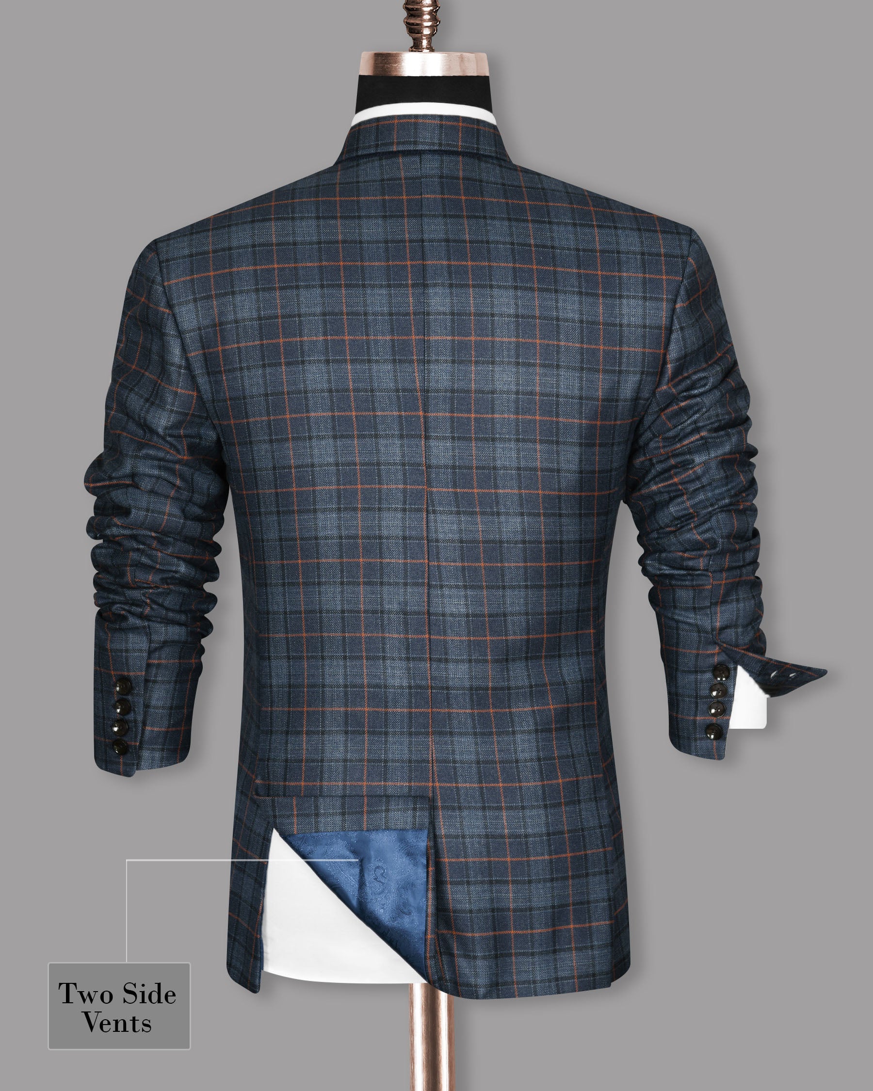 Charade Gray Plaid Double Breasted Suit