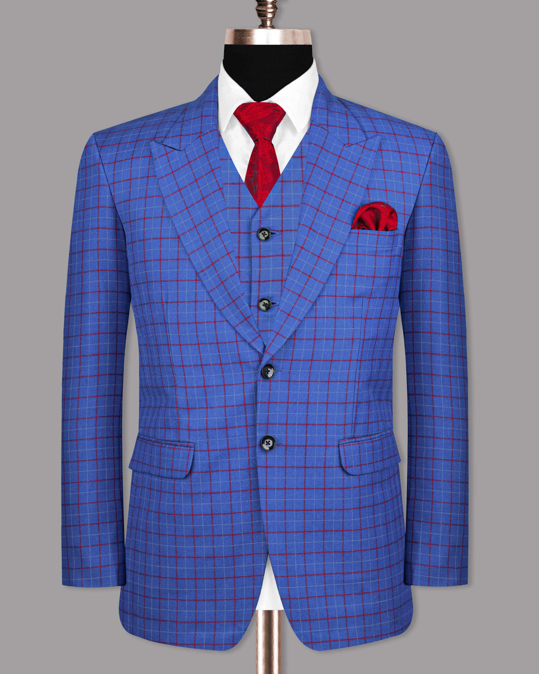 Indigo Windowpane Sport Suit