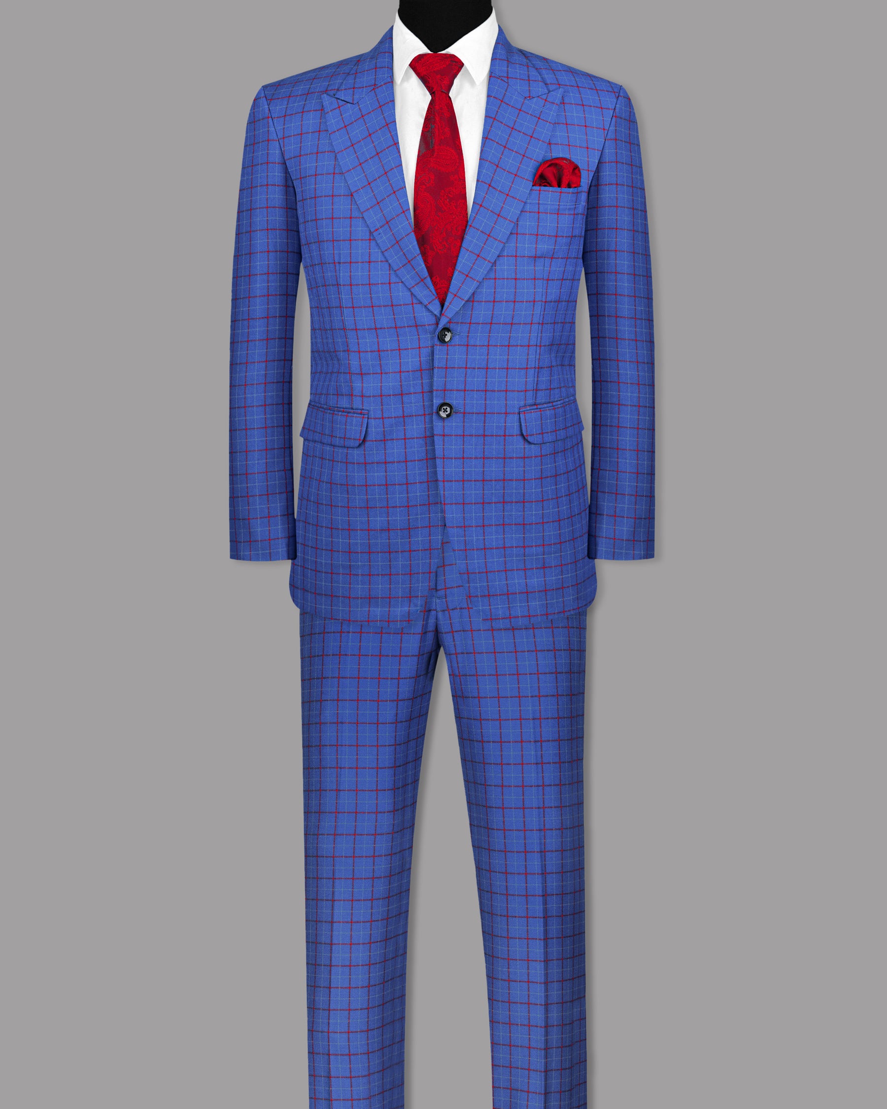 Indigo Windowpane Sport Suit