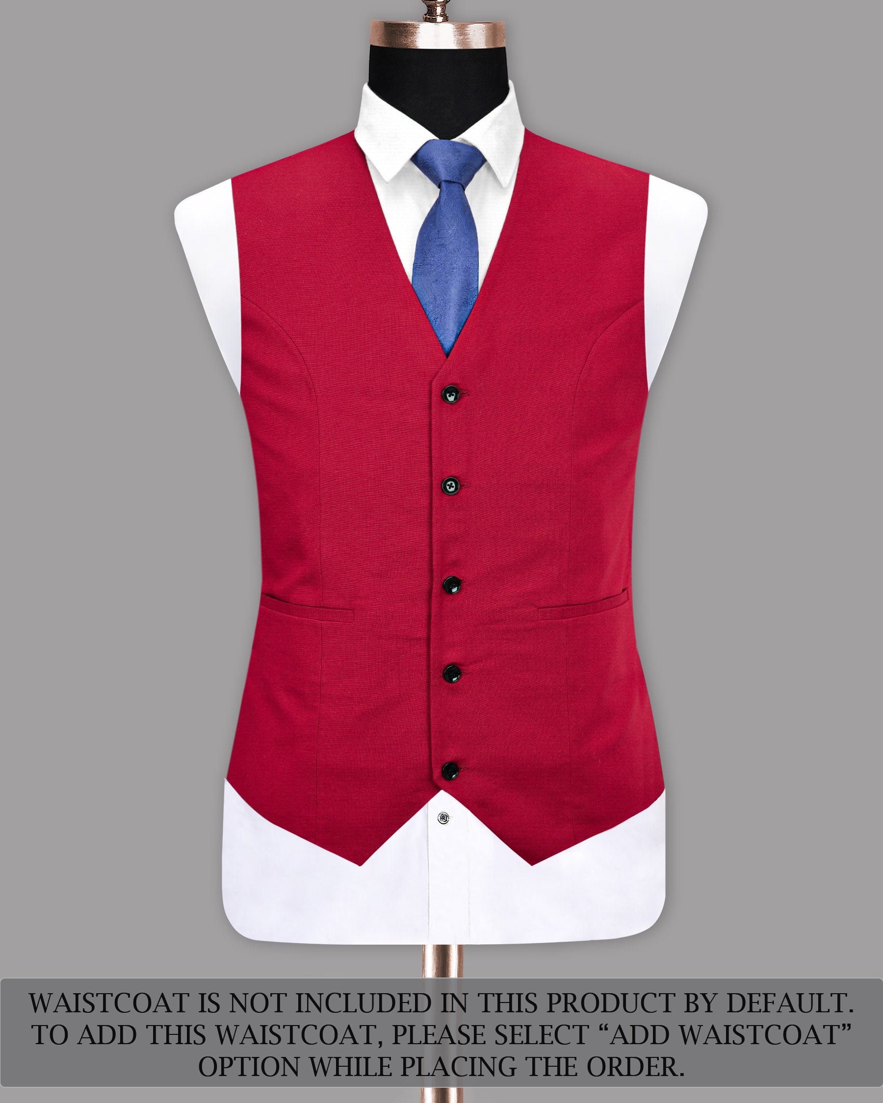 Shiraz Red Luxurious Linen Double-Breasted Sports Suit