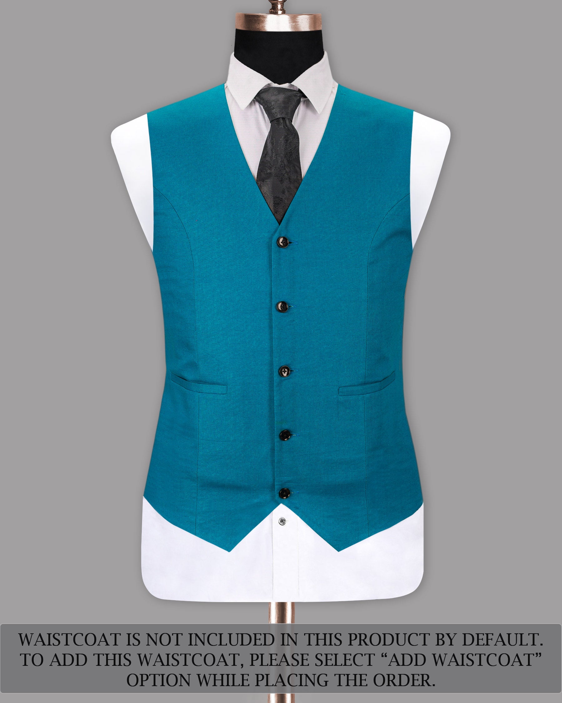 Bahama Blue Luxurious Linen Double-Breasted Sports Suit