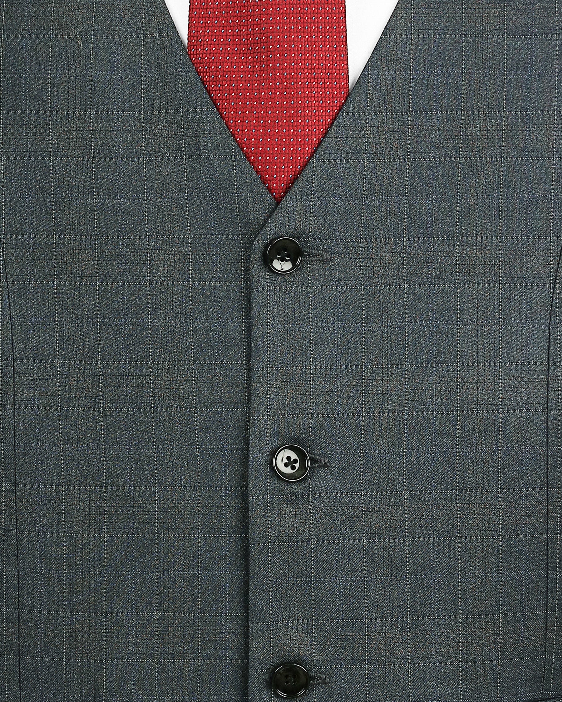 Cape Cod Grey Wool Rich Windowpane Suit