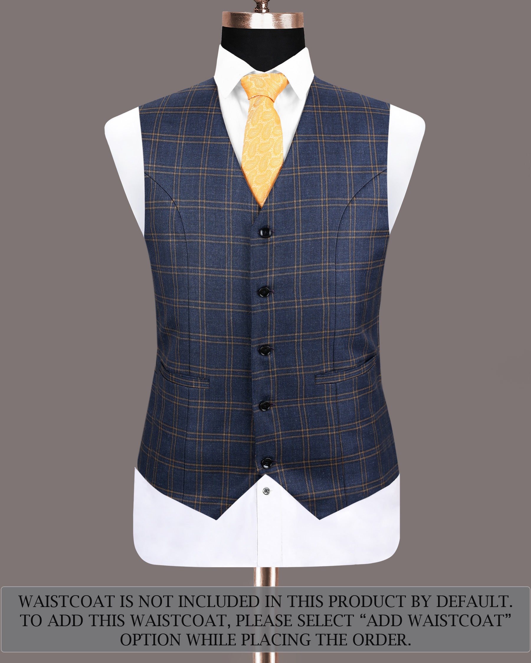 Martinique Blue Wool Rich Double Breasted Windowpane Suit