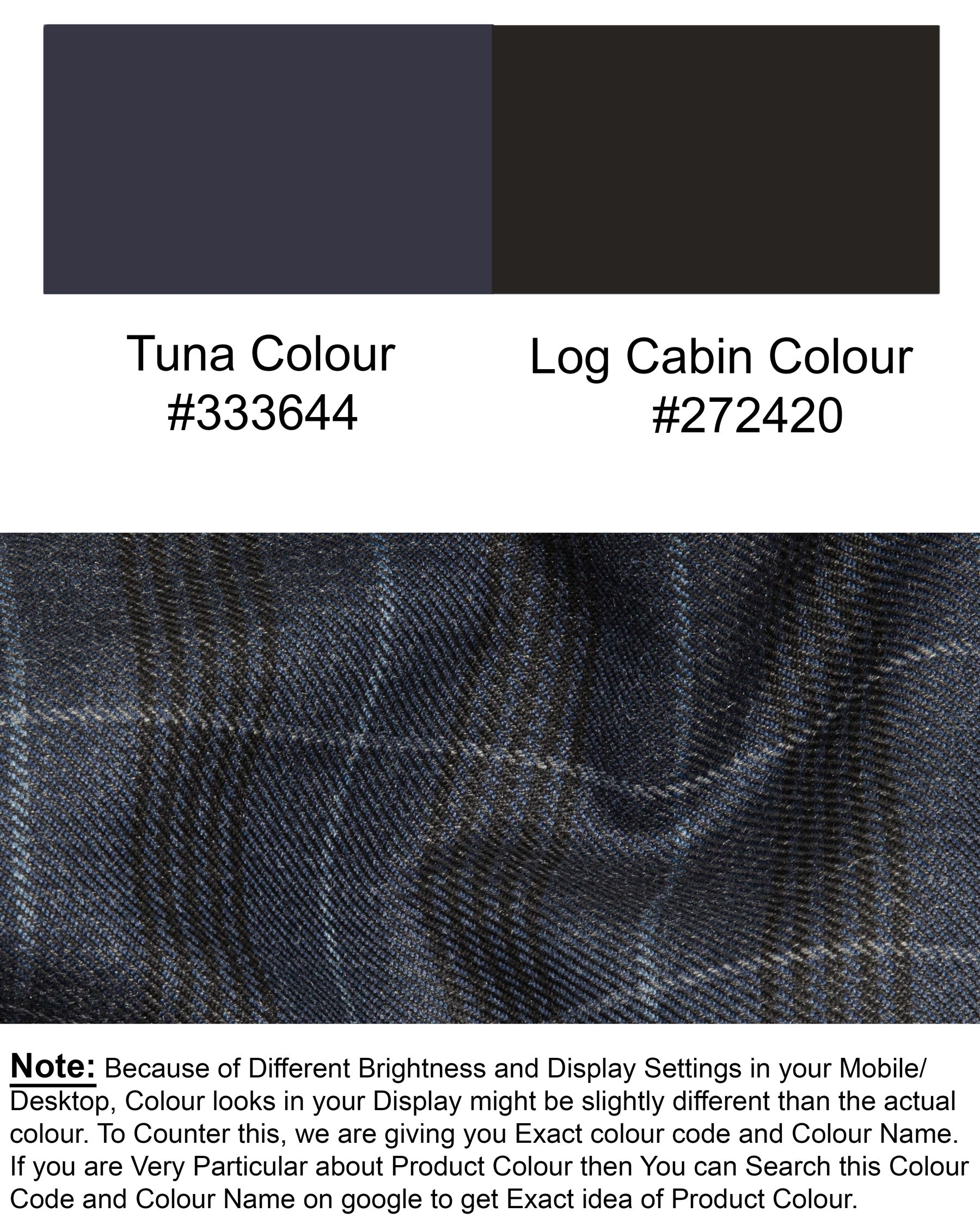 Tuna Blue Checked Luxurious Wool Rich Suit