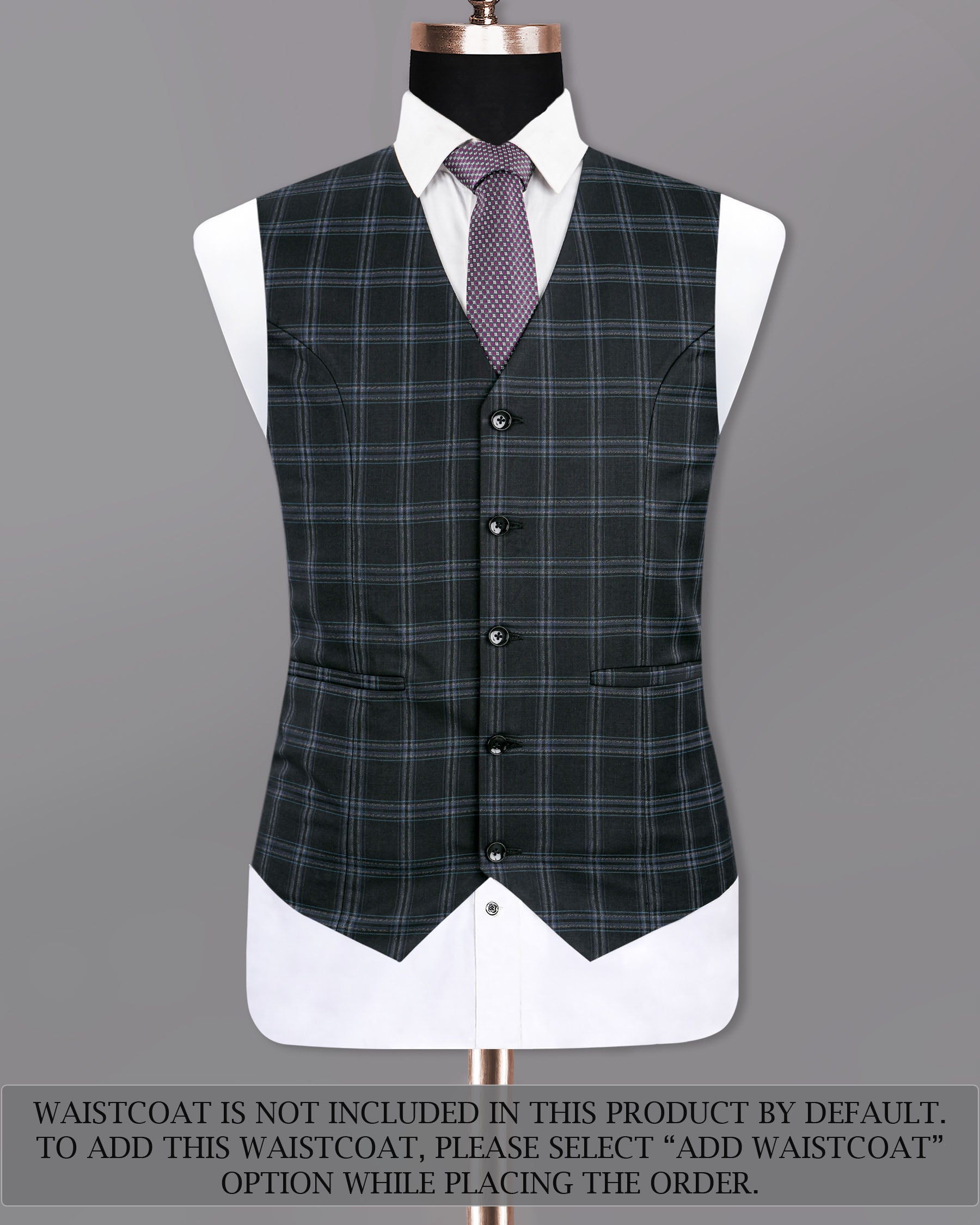 Dark Gray Windowpane Woolrich Double Breasted Suit