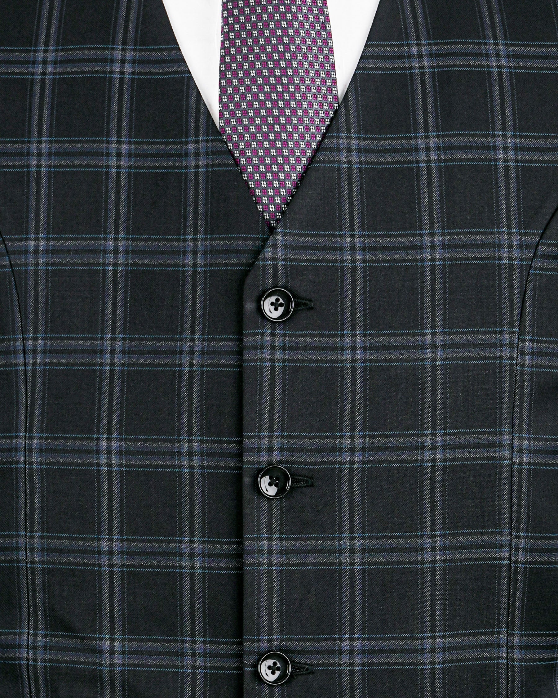 Dark Gray Windowpane Woolrich Double Breasted Suit