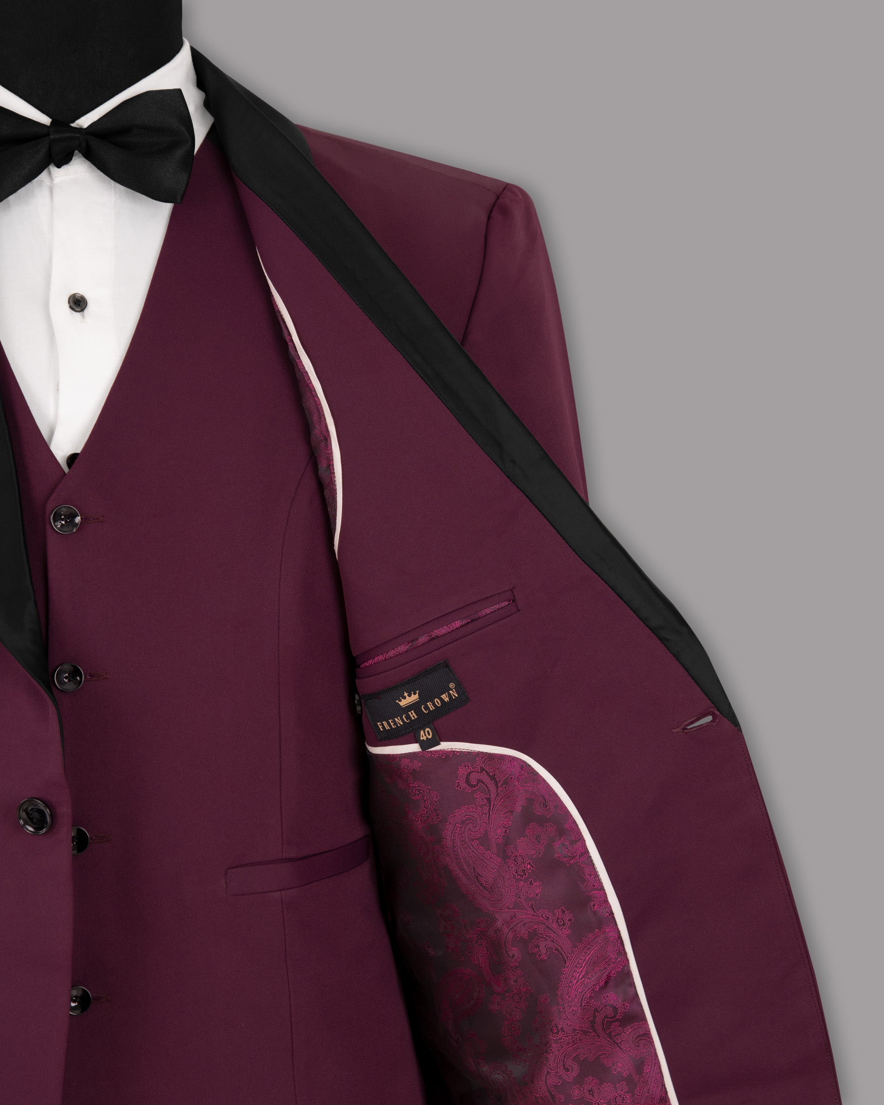 Wine Berry Woolrich Tuxedo Suit ST1271-BKL-40, ST1271-BKL-36, ST1271-BKL-42, ST1271-BKL-38, ST1271-BKL-44, ST1271-BKL-46, ST1271-BKL-48, ST1271-BKL-50, ST1271-BKL-52, ST1271-BKL-54, ST1271-BKL-56, ST1271-BKL-58, ST1271-BKL-60