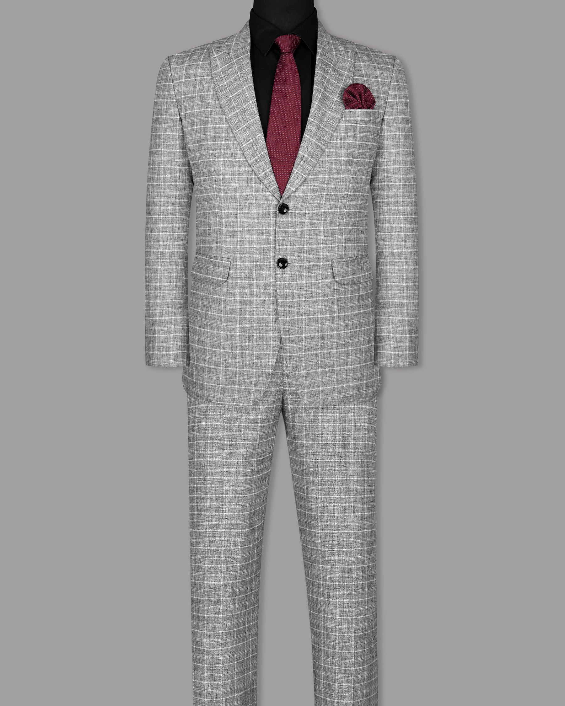 Silver Plaid Wool Rich Suit ST1313-SBP-36, ST1313-SBP-38, ST1313-SBP-40, ST1313-SBP-42, ST1313-SBP-44, ST1313-SBP-46, ST1313-SBP-48, ST1313-SBP-50, ST1313-SBP-52, ST1313-SBP-54, ST1313-SBP-56, ST1313-SBP-58, ST1313-SBP-60