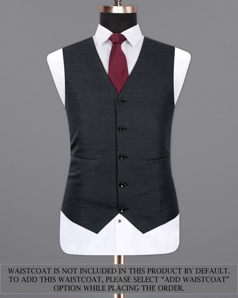 French Gray Textured Premium Cotton Bandhgala/Jodhpuri Suits for Men.