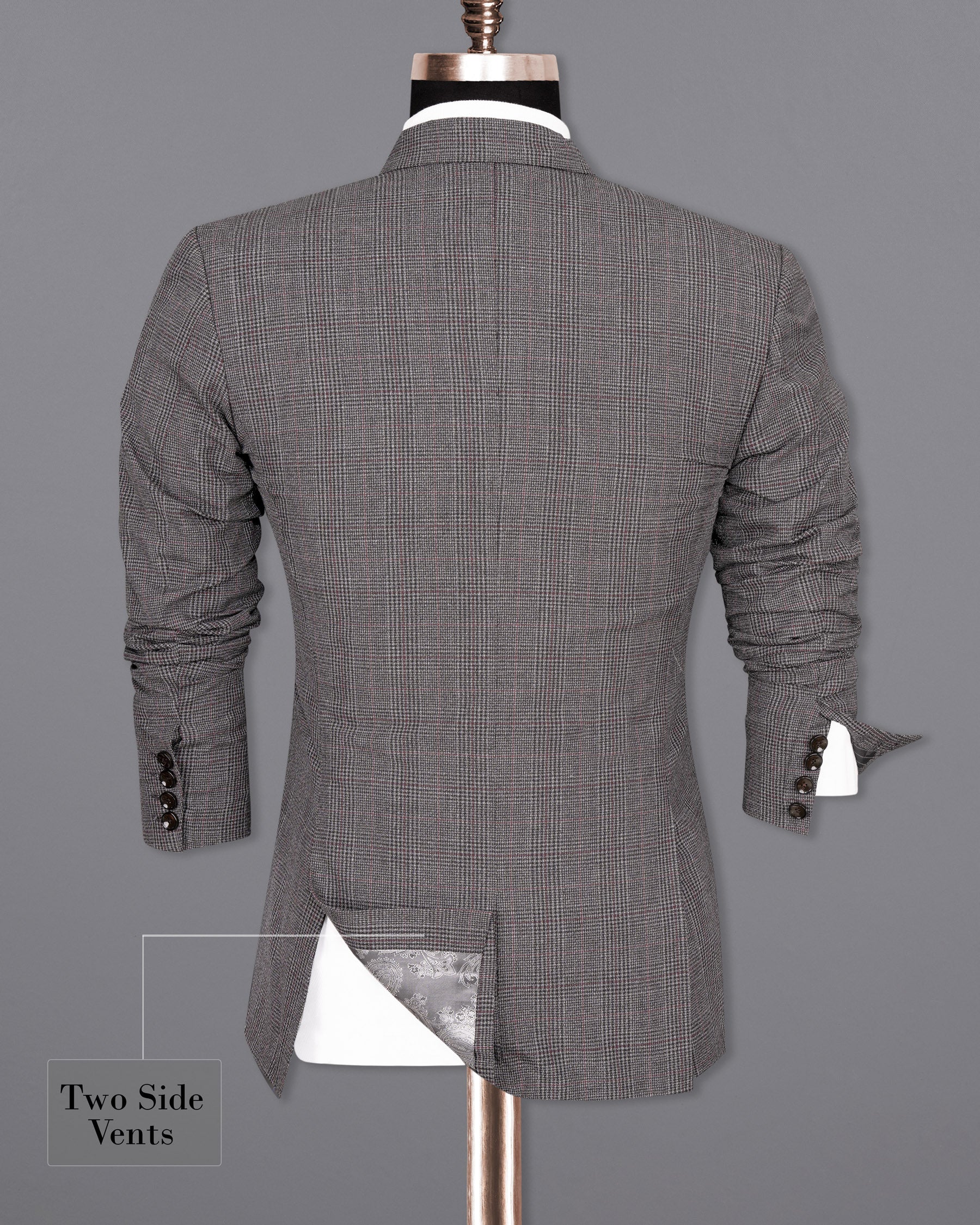 Scorpion Grey Subtle Plaid DouSTe Breasted Wool Rich Suit ST1365-DB-36, ST1365-DB-38, ST1365-DB-40, ST1365-DB-42, ST1365-DB-44, ST1365-DB-46, ST1365-DB-48, ST1365-DB-50, ST1365-DB-52, ST1365-DB-54, ST1365-DB-56, ST1365-DB-58, ST1365-DB-60