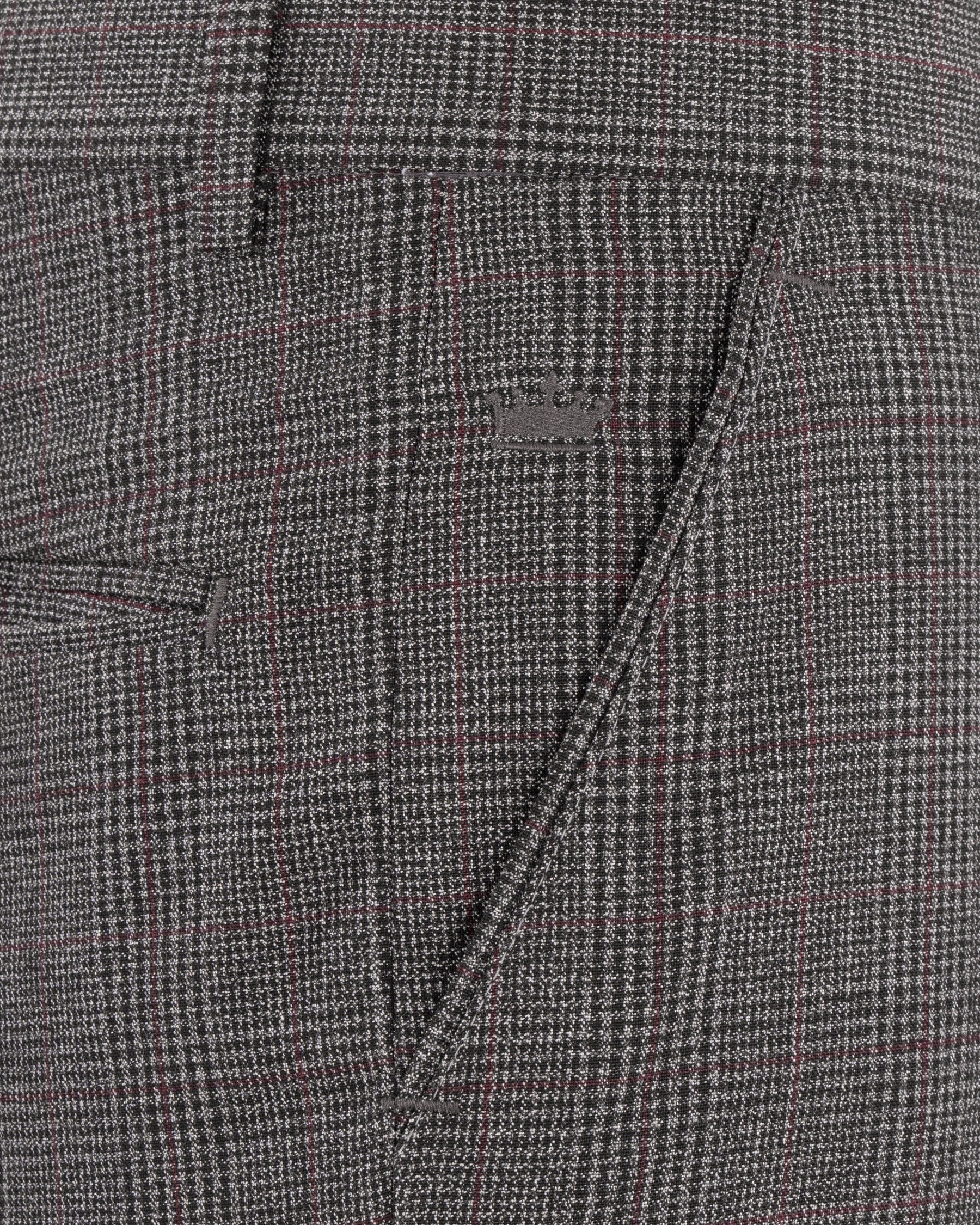 Scorpion Grey Subtle Plaid DouSTe Breasted Wool Rich Suit ST1365-DB-36, ST1365-DB-38, ST1365-DB-40, ST1365-DB-42, ST1365-DB-44, ST1365-DB-46, ST1365-DB-48, ST1365-DB-50, ST1365-DB-52, ST1365-DB-54, ST1365-DB-56, ST1365-DB-58, ST1365-DB-60