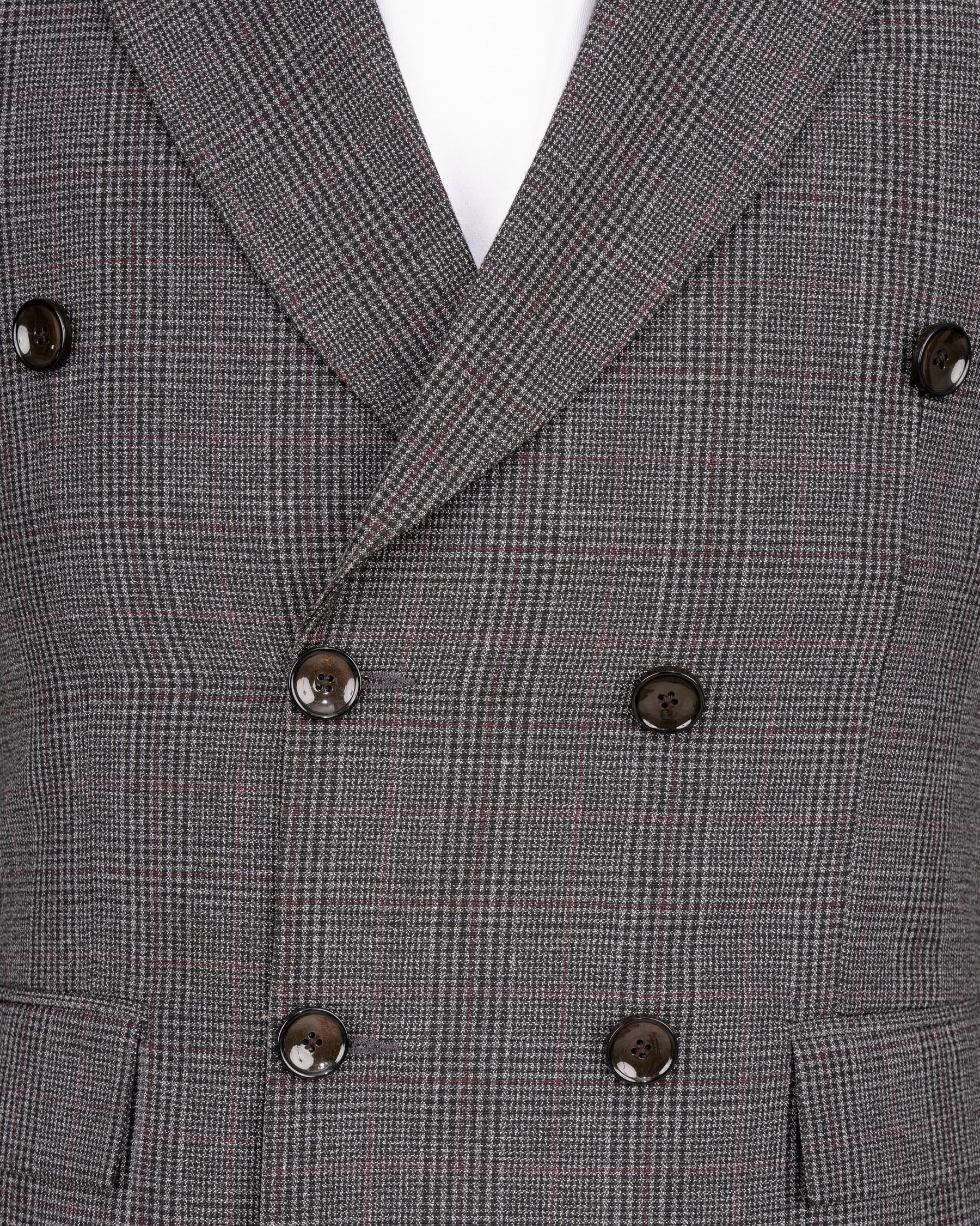 Scorpion Grey Subtle Plaid DouSTe Breasted Wool Rich Suit ST1365-DB-36, ST1365-DB-38, ST1365-DB-40, ST1365-DB-42, ST1365-DB-44, ST1365-DB-46, ST1365-DB-48, ST1365-DB-50, ST1365-DB-52, ST1365-DB-54, ST1365-DB-56, ST1365-DB-58, ST1365-DB-60