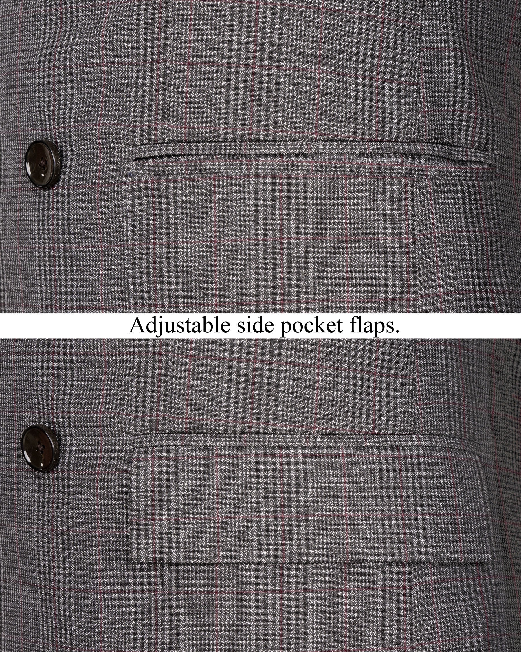 Scorpion Grey Subtle Plaid DouSTe Breasted Wool Rich Suit ST1365-DB-36, ST1365-DB-38, ST1365-DB-40, ST1365-DB-42, ST1365-DB-44, ST1365-DB-46, ST1365-DB-48, ST1365-DB-50, ST1365-DB-52, ST1365-DB-54, ST1365-DB-56, ST1365-DB-58, ST1365-DB-60