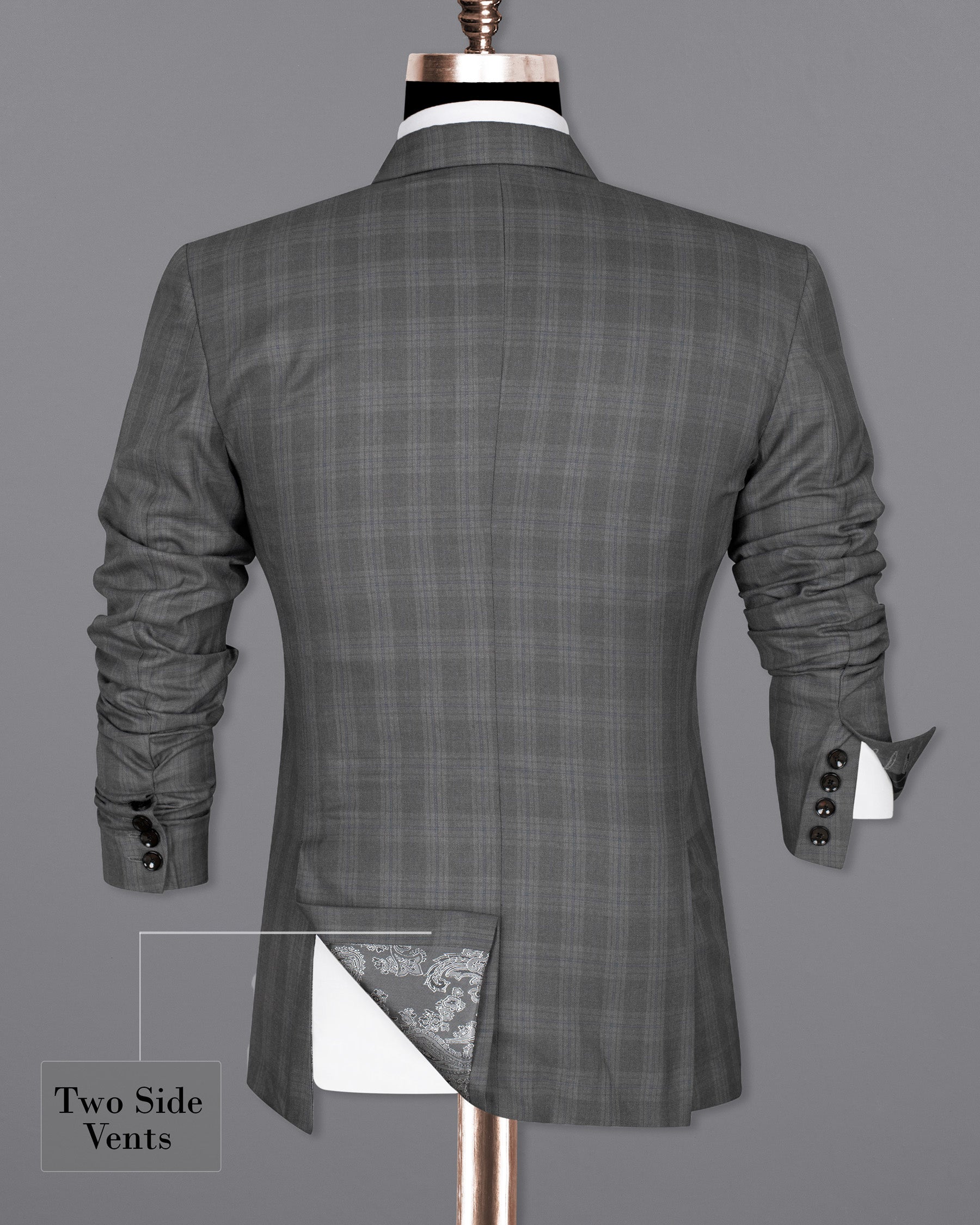 Gravel Grey Subtle Plaid DouSTe-Breasted Wool Rich Suit ST1368-DB-36, ST1368-DB-38, ST1368-DB-40, ST1368-DB-42, ST1368-DB-44, ST1368-DB-46, ST1368-DB-48, ST1368-DB-50, ST1368-DB-52, ST1368-DB-54, ST1368-DB-56, ST1368-DB-58, ST1368-DB-60