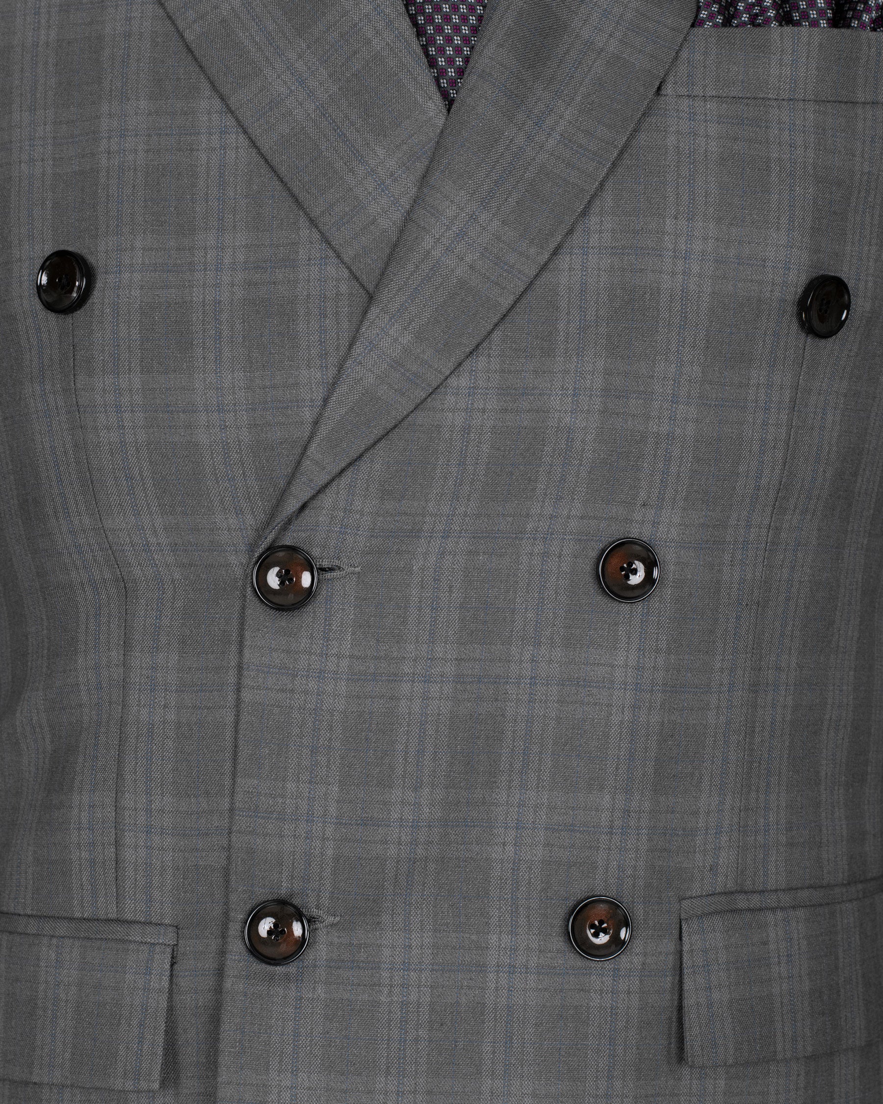Gravel Grey Subtle Plaid DouSTe-Breasted Wool Rich Suit ST1368-DB-36, ST1368-DB-38, ST1368-DB-40, ST1368-DB-42, ST1368-DB-44, ST1368-DB-46, ST1368-DB-48, ST1368-DB-50, ST1368-DB-52, ST1368-DB-54, ST1368-DB-56, ST1368-DB-58, ST1368-DB-60