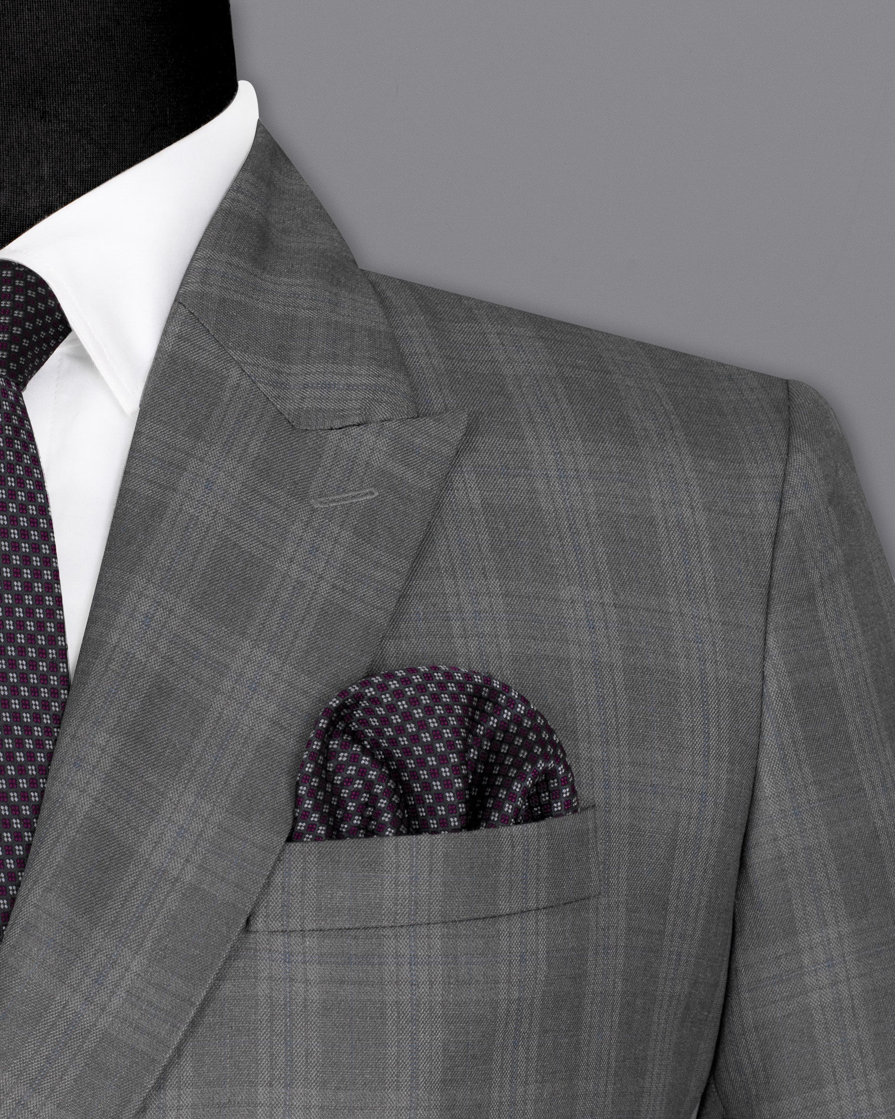 Gravel Grey Subtle Plaid DouSTe-Breasted Wool Rich Suit ST1368-DB-36, ST1368-DB-38, ST1368-DB-40, ST1368-DB-42, ST1368-DB-44, ST1368-DB-46, ST1368-DB-48, ST1368-DB-50, ST1368-DB-52, ST1368-DB-54, ST1368-DB-56, ST1368-DB-58, ST1368-DB-60